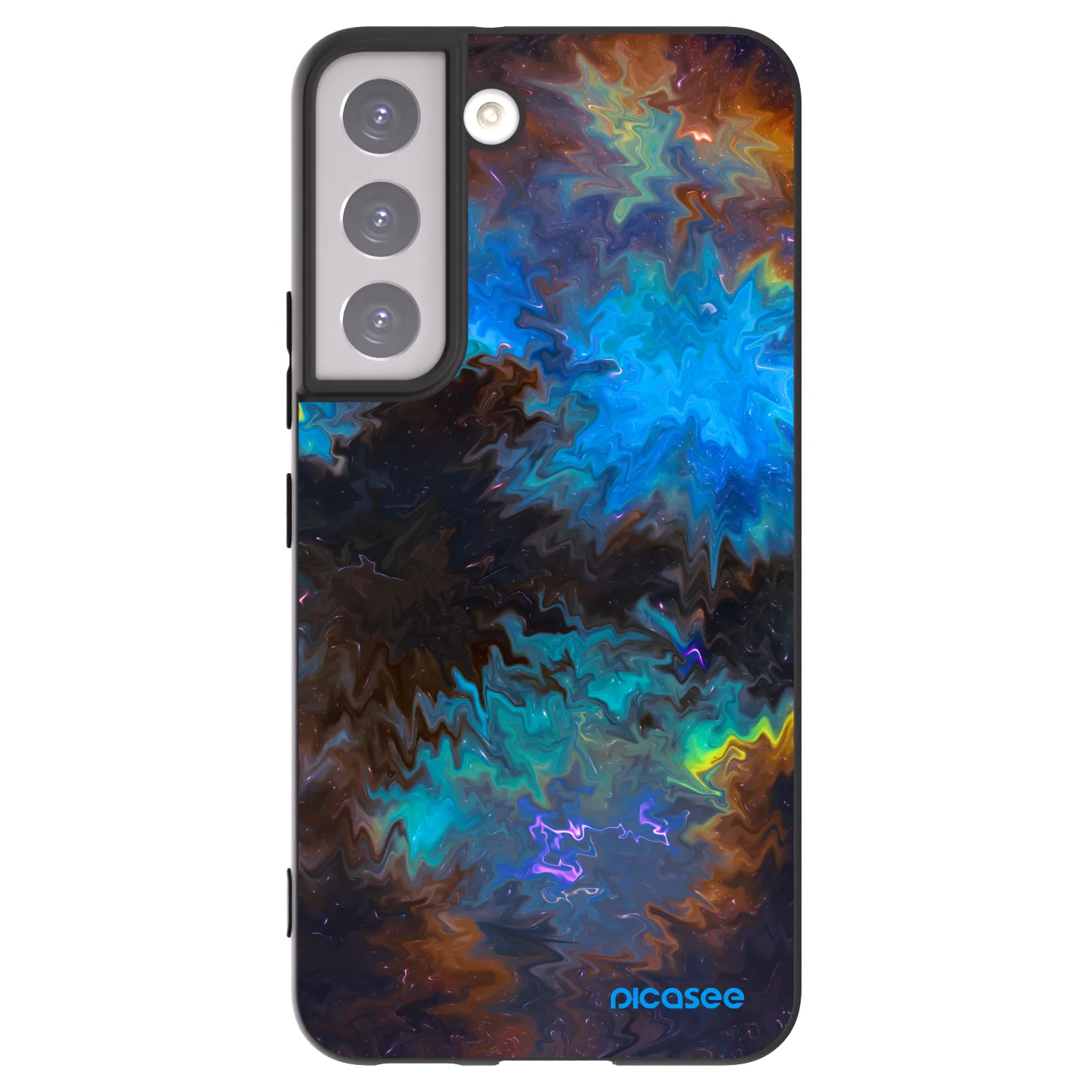 Picasee silikonowe czarne etui na Samsung Galaxy S22 5G - Space