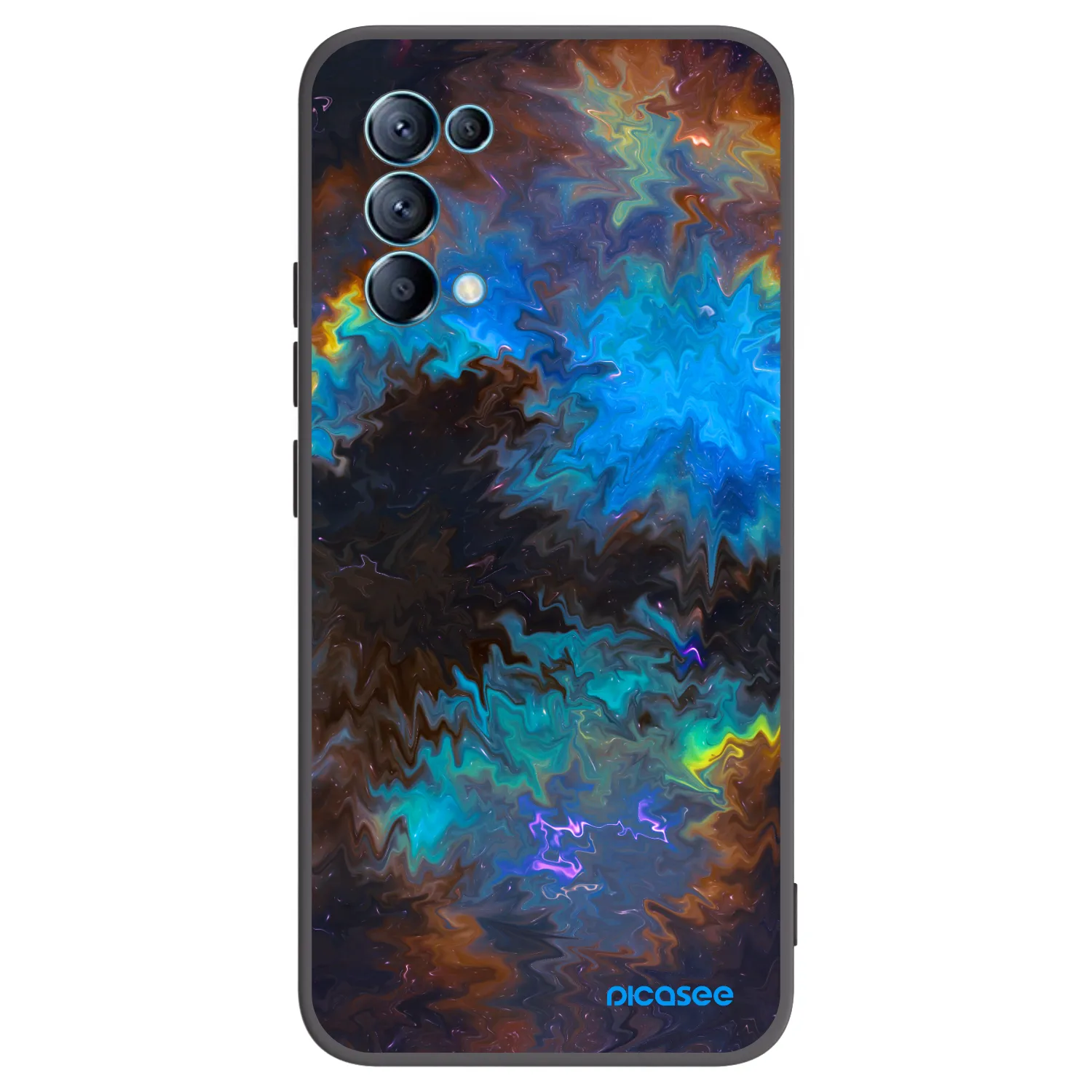 Picasee silikonowe czarne etui na OPPO Reno 5 5G - Space