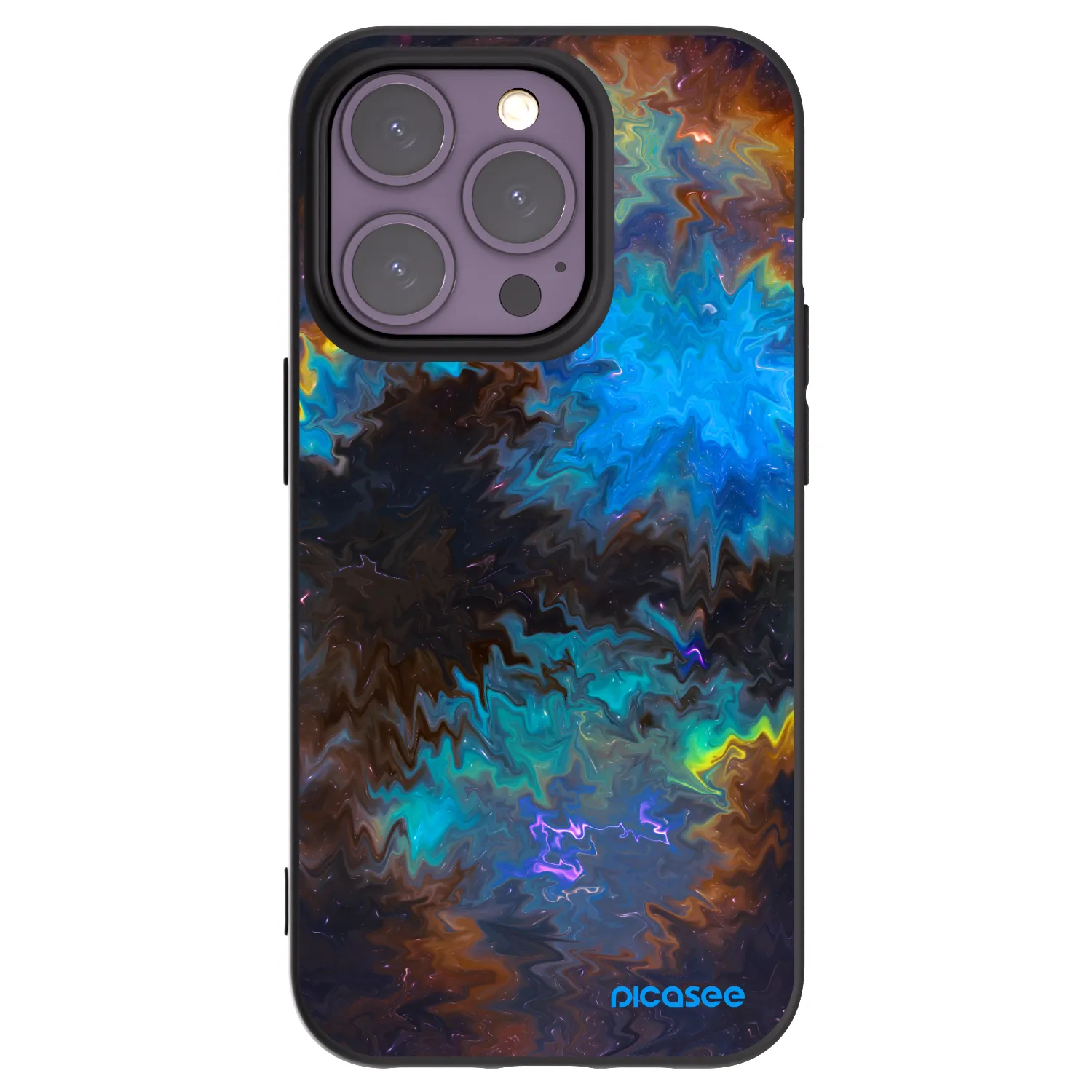 Picasee silikonowe czarne etui na Apple iPhone 14 Pro - Space