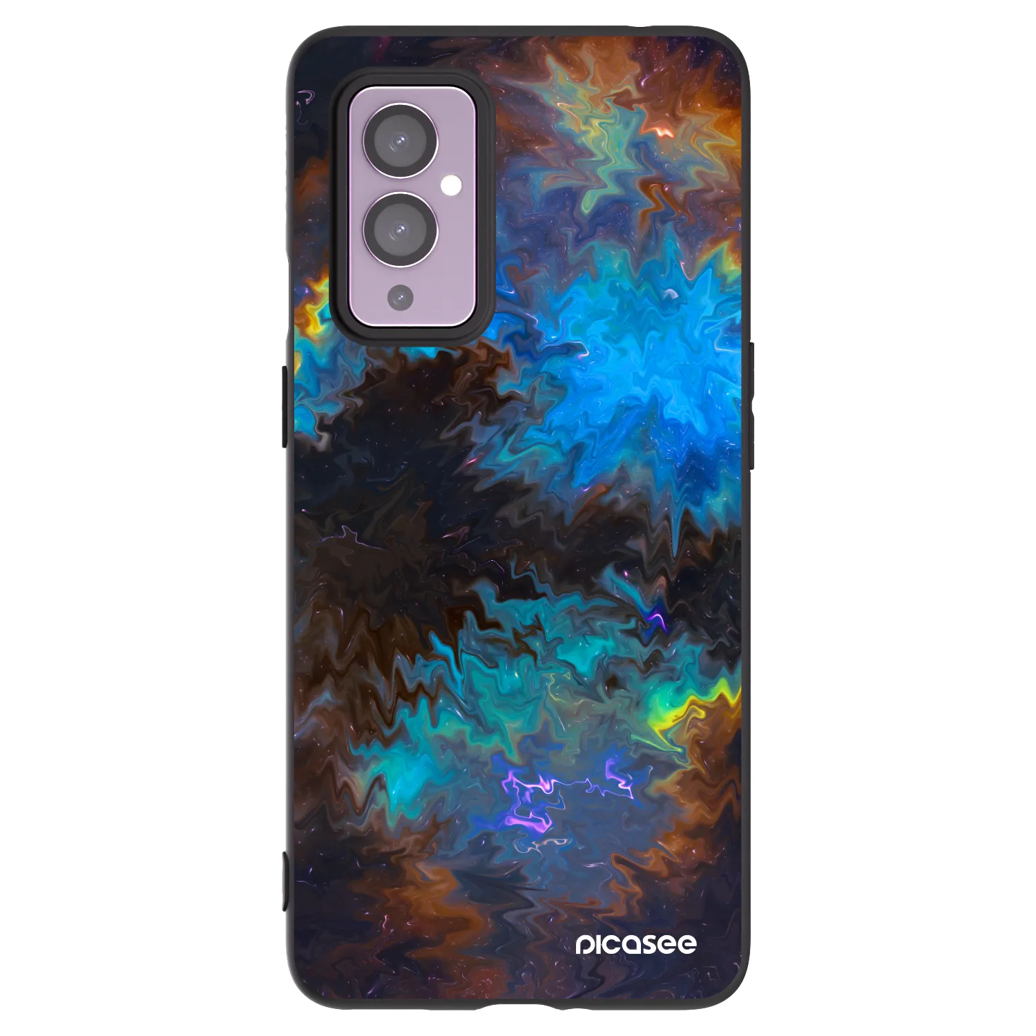 Picasee silikonowe czarne etui na OnePlus 9 - Space