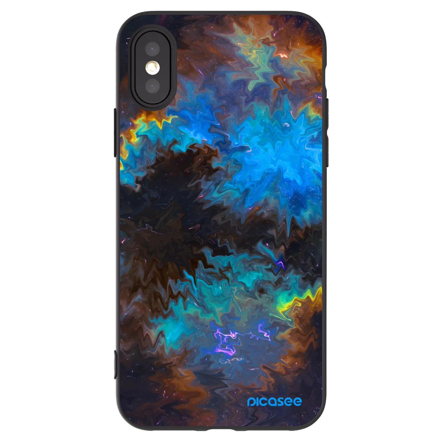 Picasee silikonowe czarne etui na Apple iPhone X/XS - Space