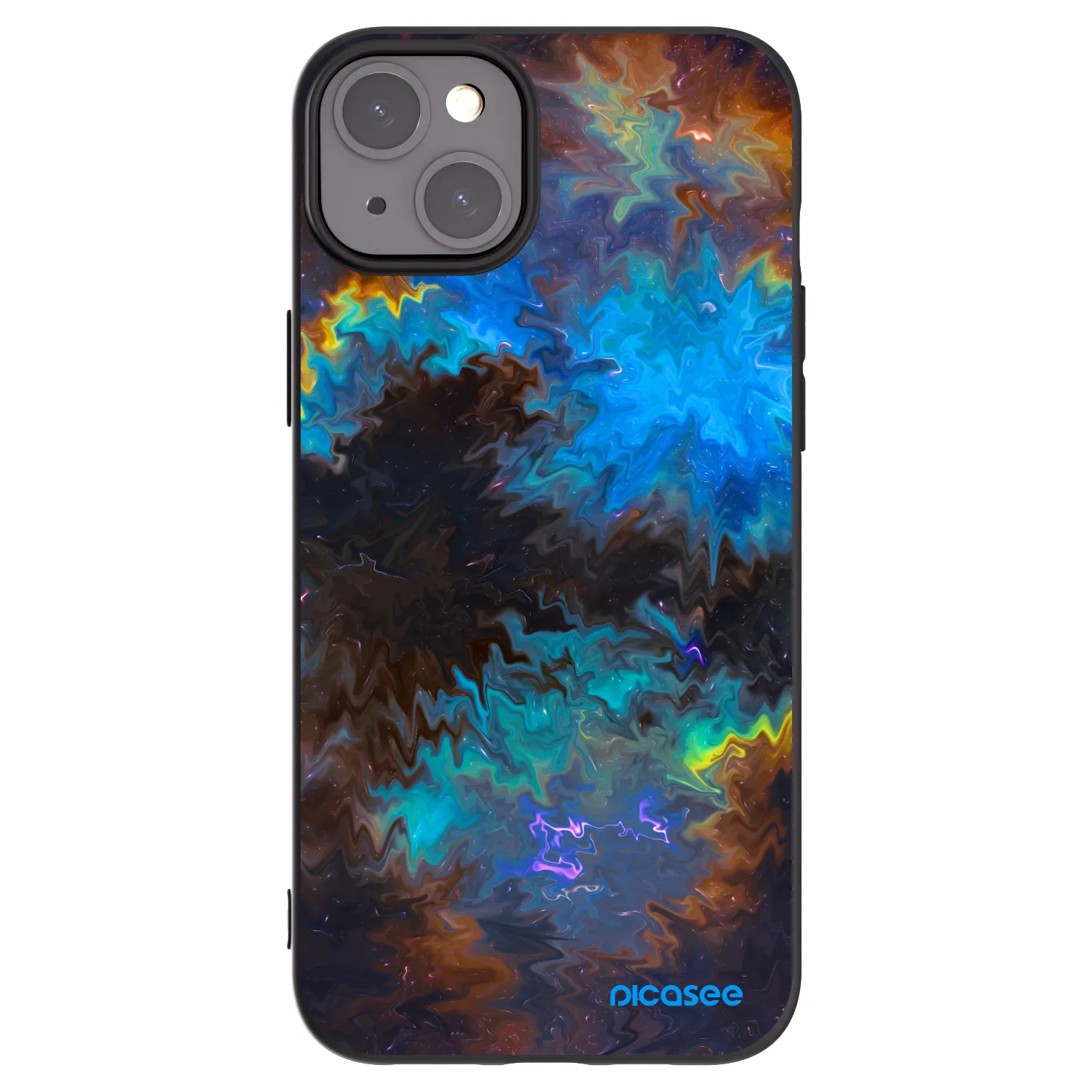 Picasee silikonowe czarne etui na Apple iPhone 15 Plus - Space