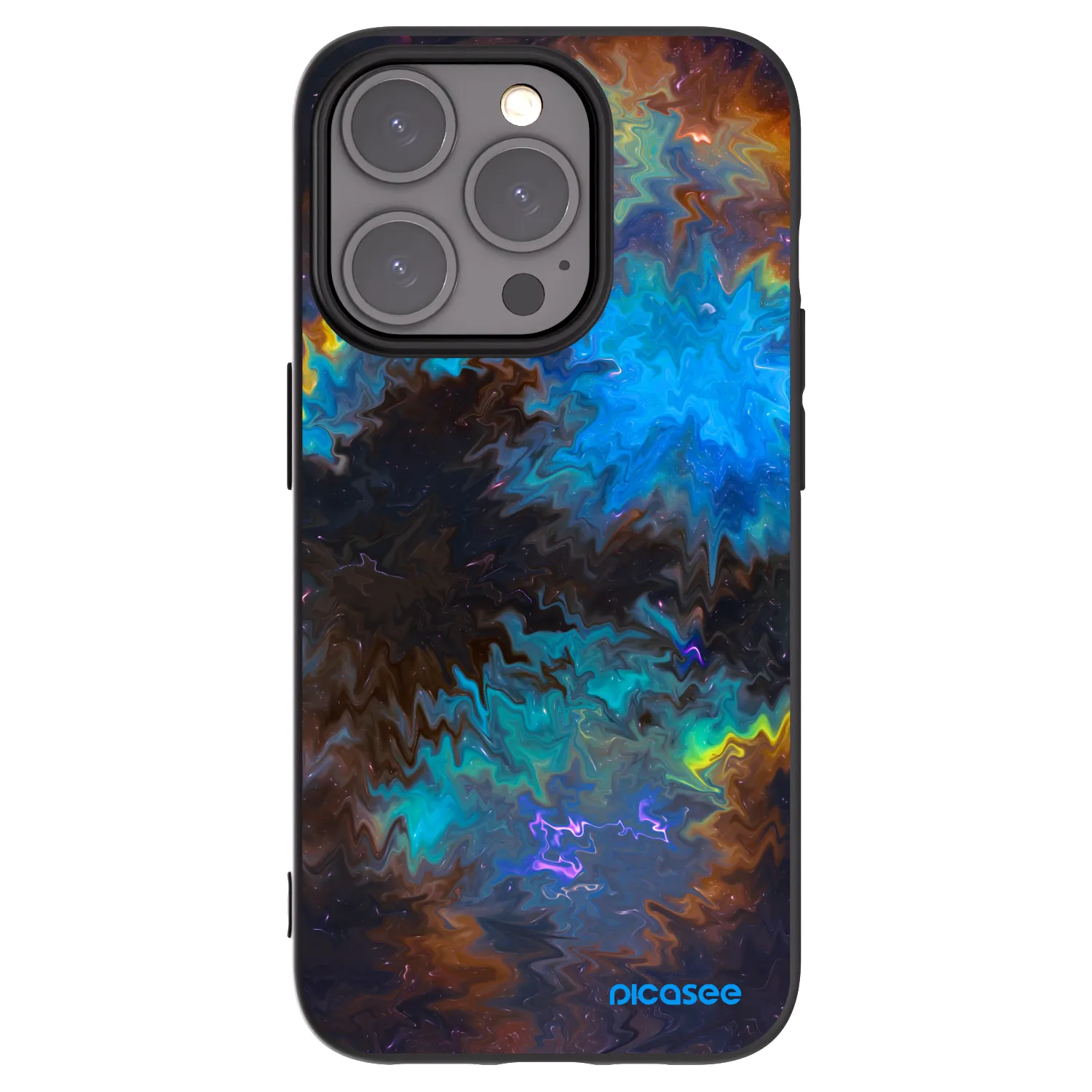 Picasee silikonowe czarne etui na Apple iPhone 15 Pro - Space