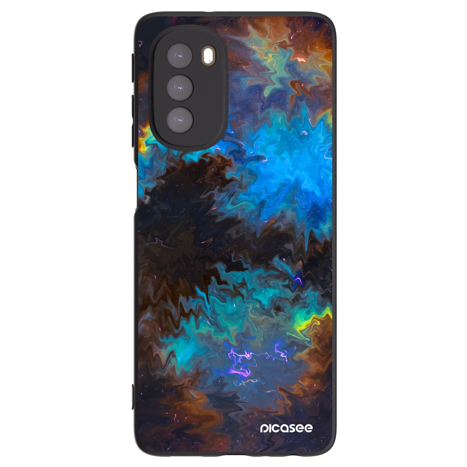Picasee silikonowe czarne etui na Motorola Moto G51 - Space