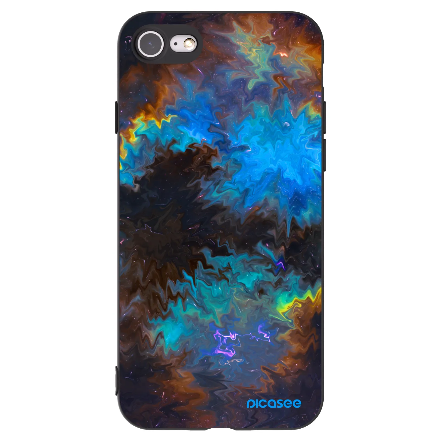 Picasee silikonowe czarne etui na Apple iPhone 7 - Space