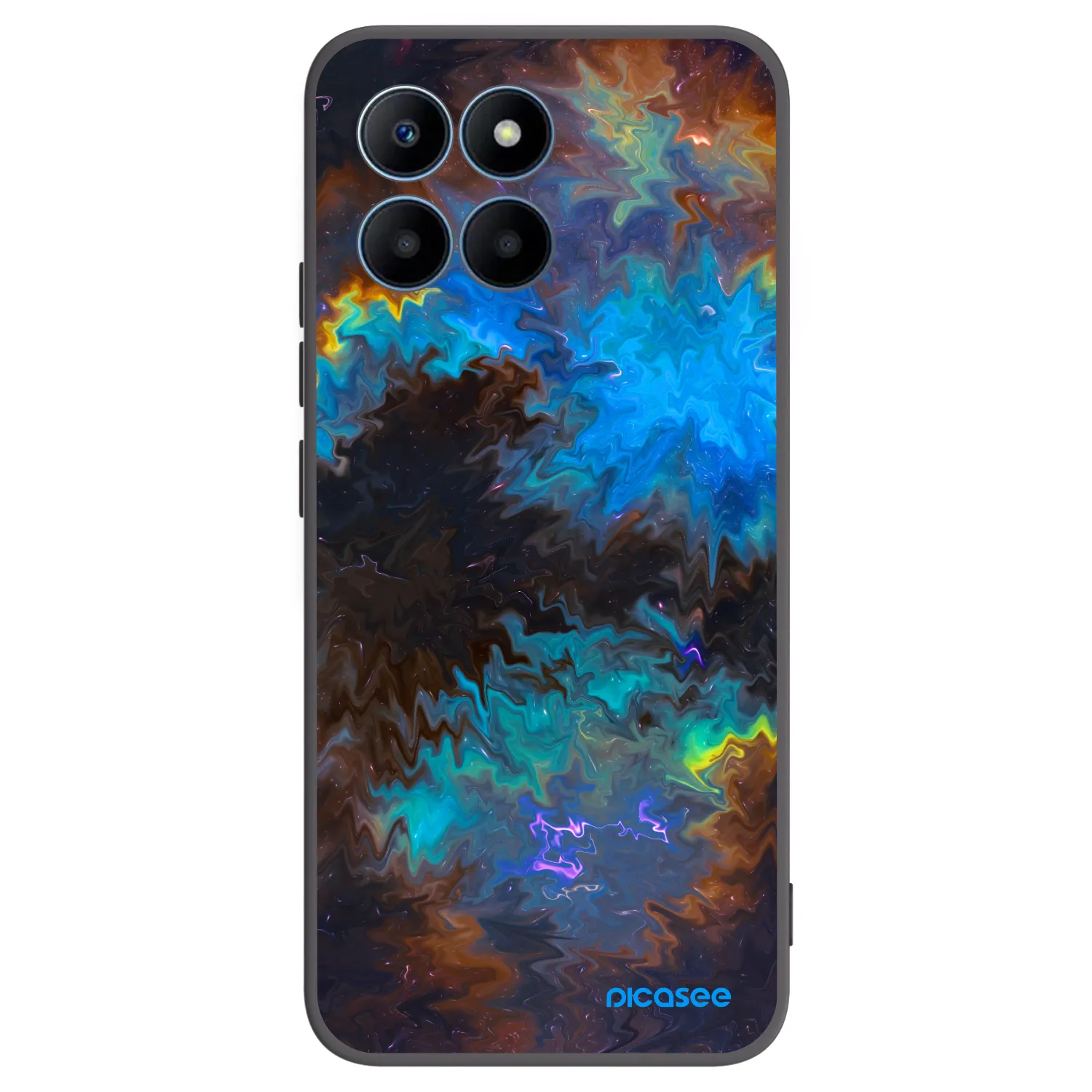 Picasee silikonowe czarne etui na Honor 70 Lite - Space