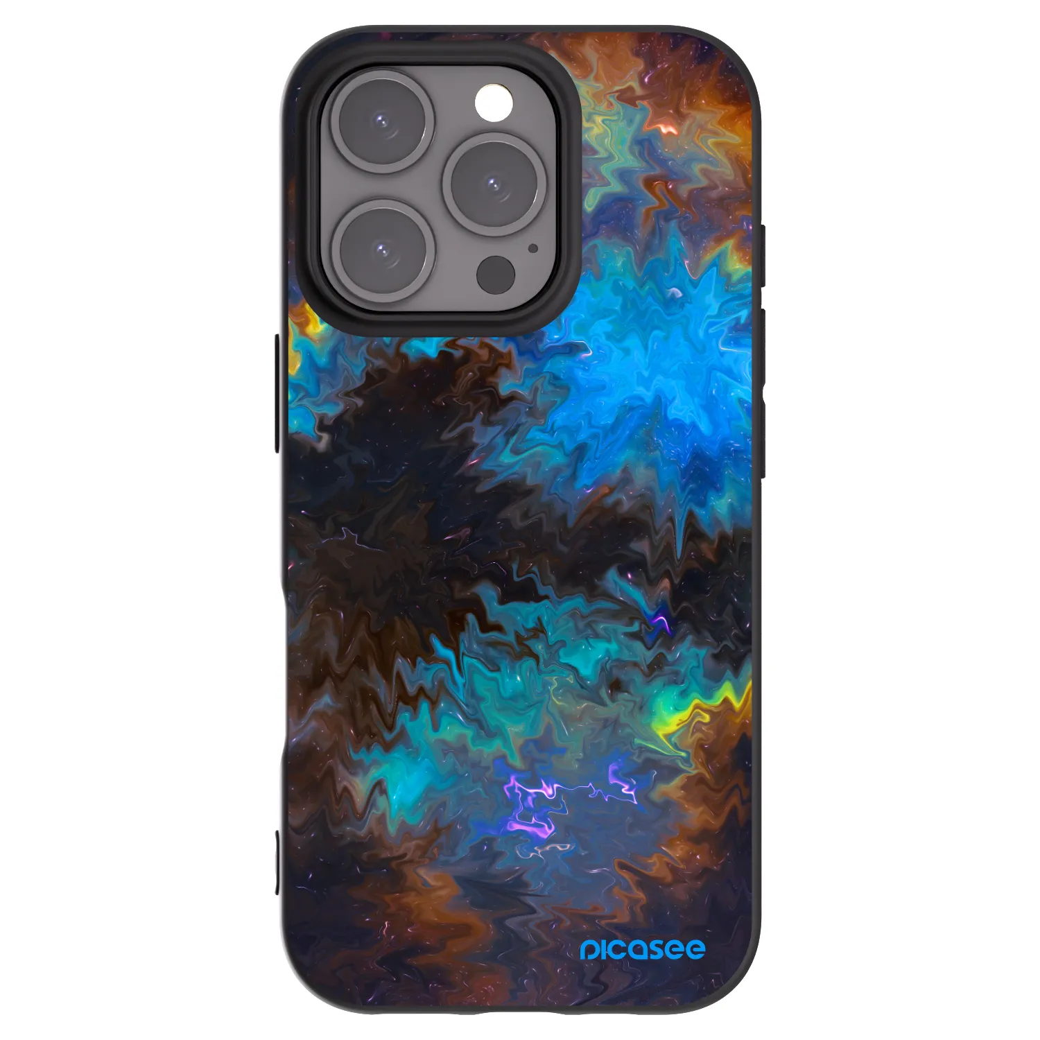 Picasee silikonowe czarne etui na Apple iPhone 16 Pro - Space