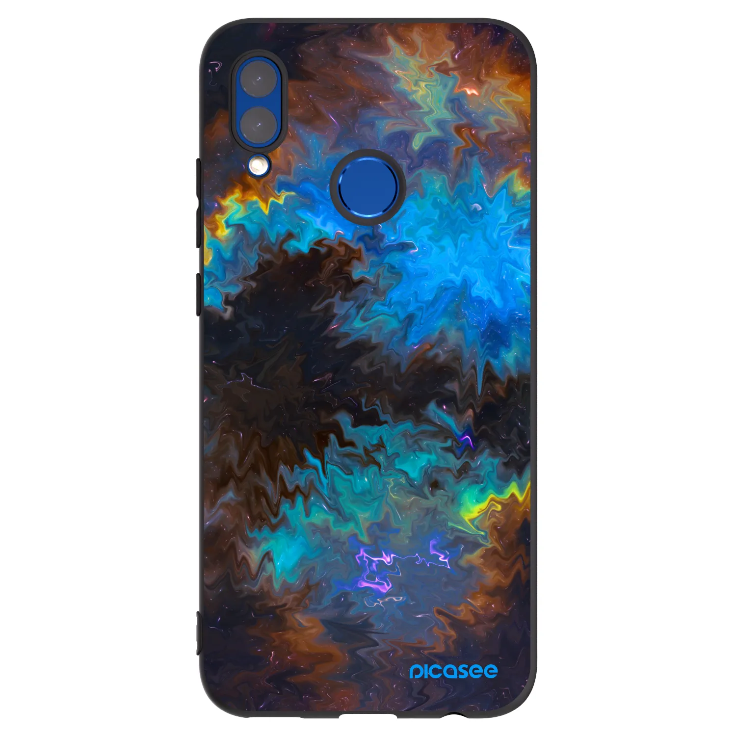 Picasee silikonowe czarne etui na Honor 10 Lite - Space