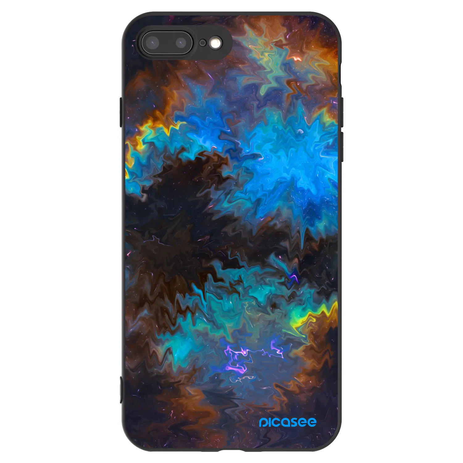 Picasee silikonowe czarne etui na Apple iPhone 7 Plus - Space