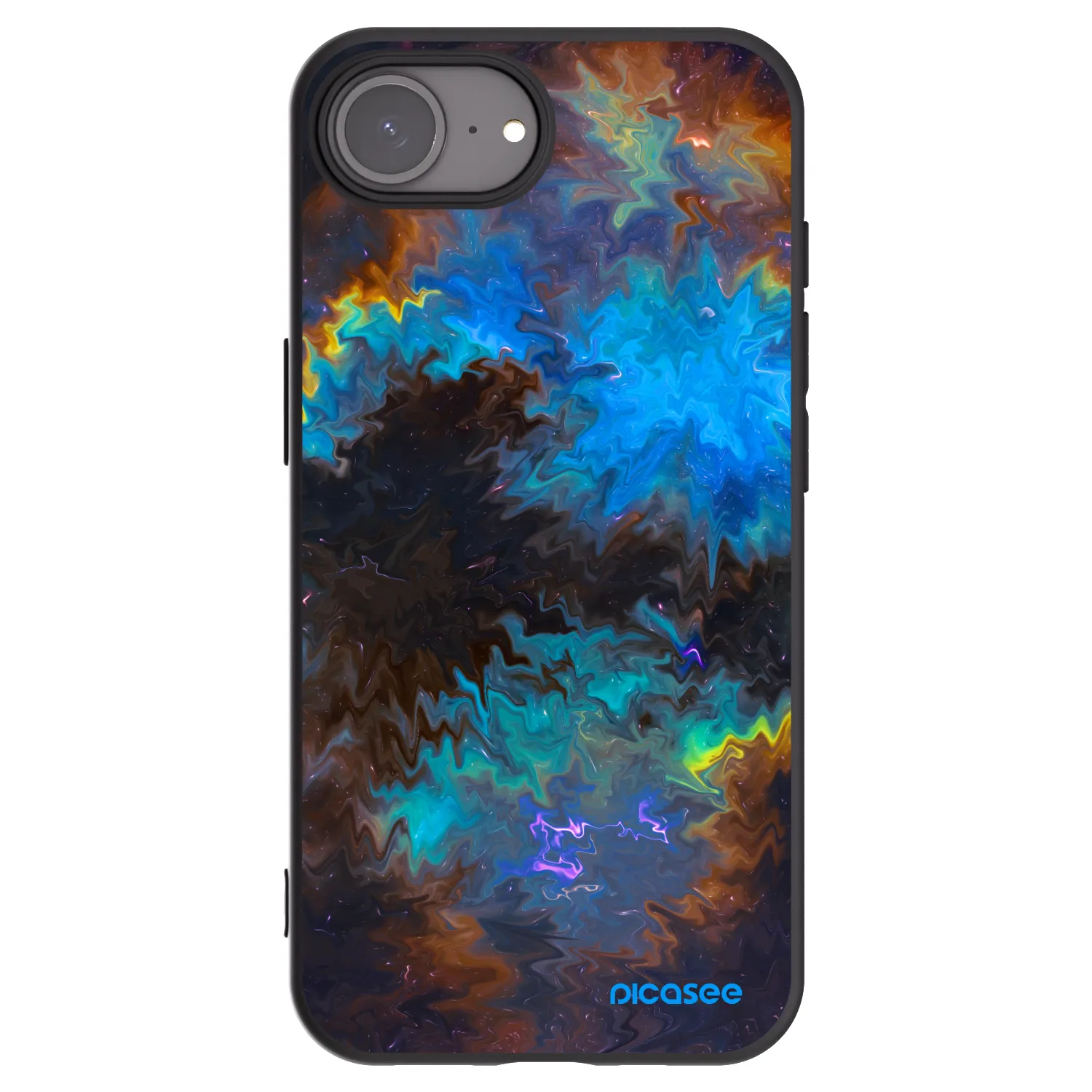 Picasee silikonowe czarne etui na Apple iPhone 16e - Space