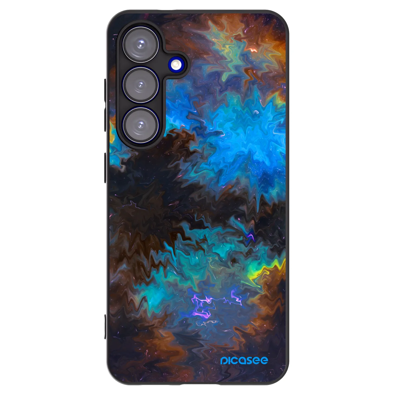 Picasee silikonowe czarne etui na Samsung Galaxy S25 5G - Space