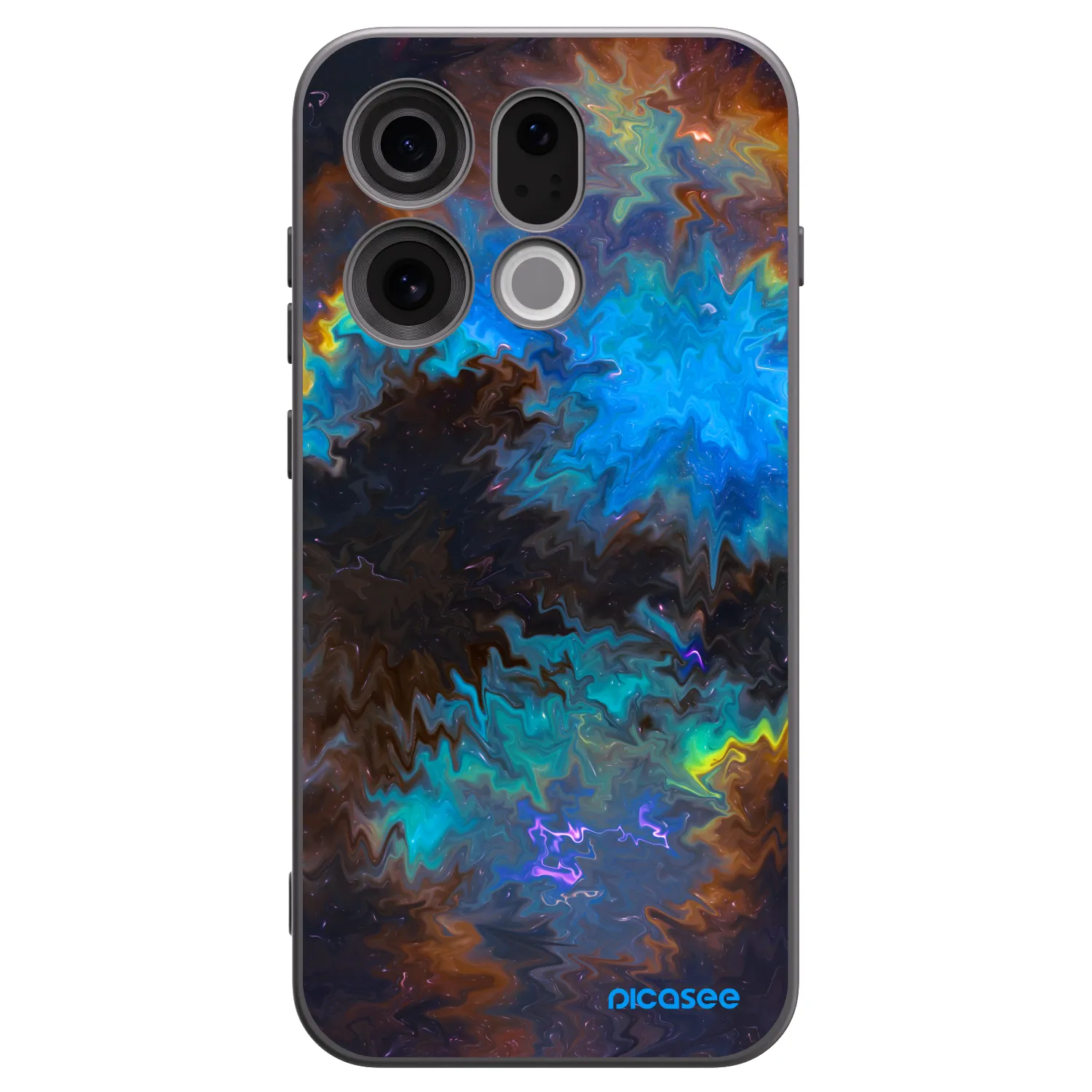 Picasee silikonowe czarne etui na OPPO Find X9 - Space