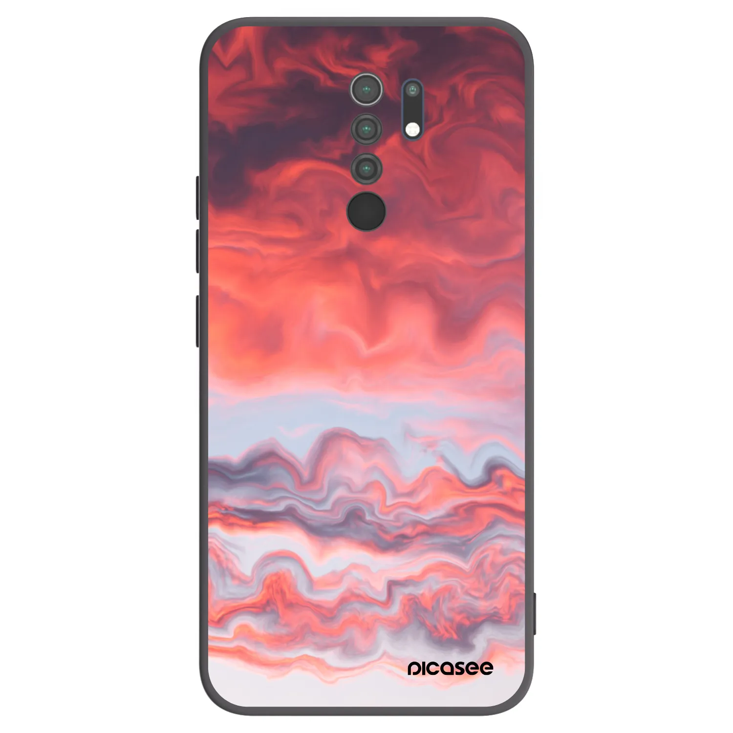 Picasee silikonowe czarne etui na Xiaomi Redmi 9 - Sunset