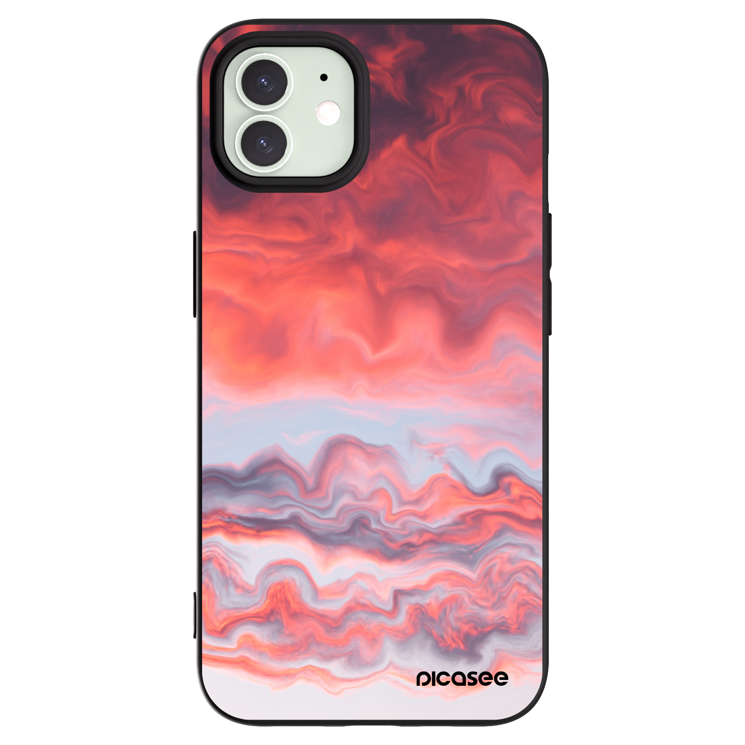 Picasee silikonowe czarne etui na Apple iPhone 12 Pro - Sunset
