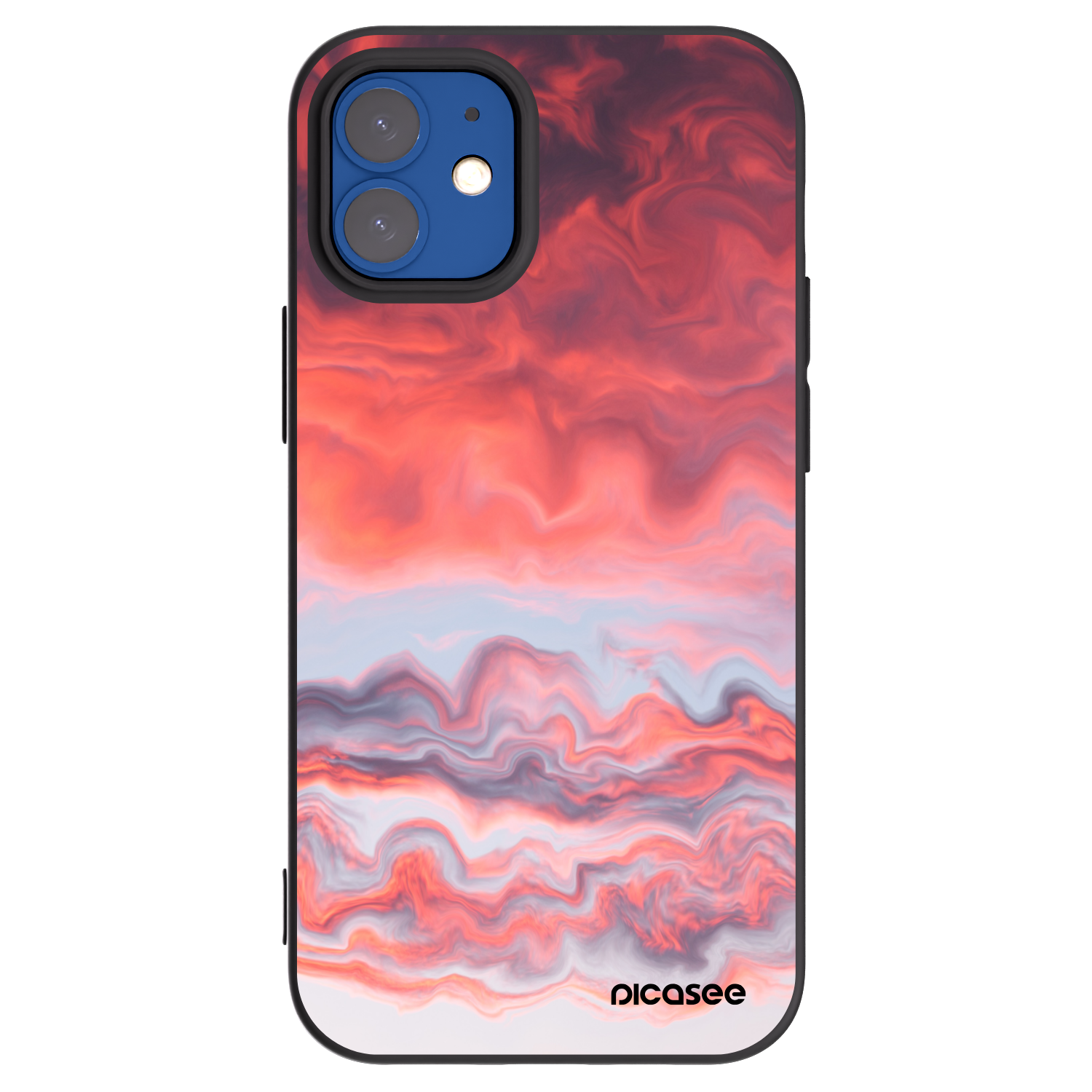 Picasee silikonowe czarne etui na Apple iPhone 12 mini - Sunset