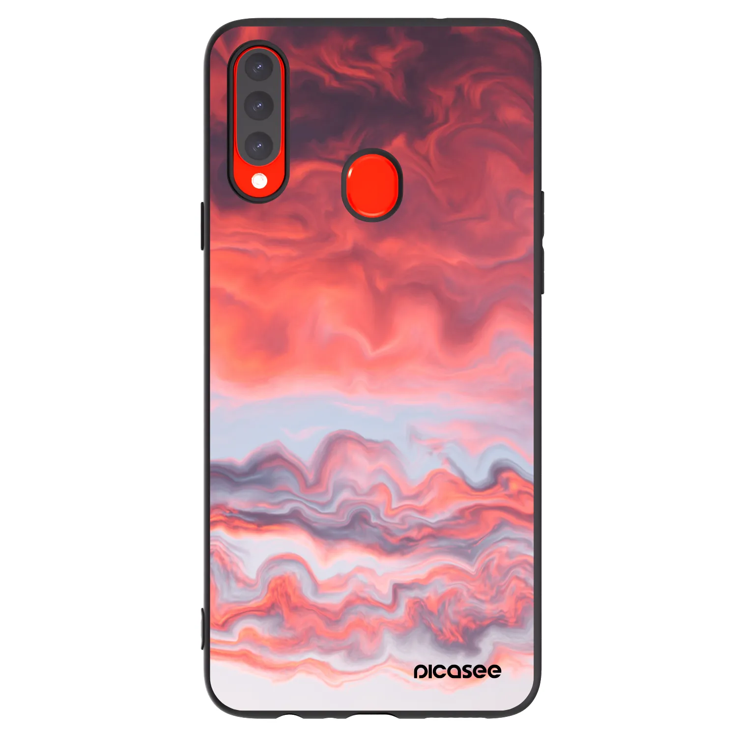 Picasee silikonowe czarne etui na Samsung Galaxy A20s - Sunset