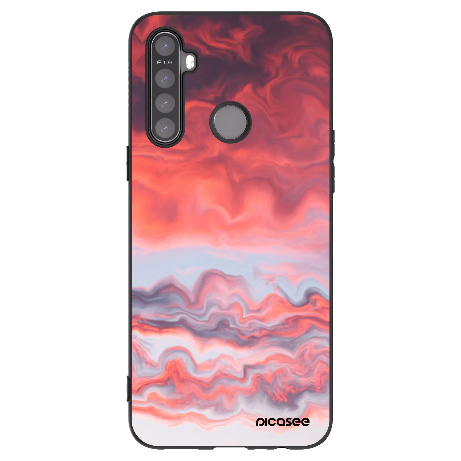 Picasee silikonowe czarne etui na Realme 5 - Sunset