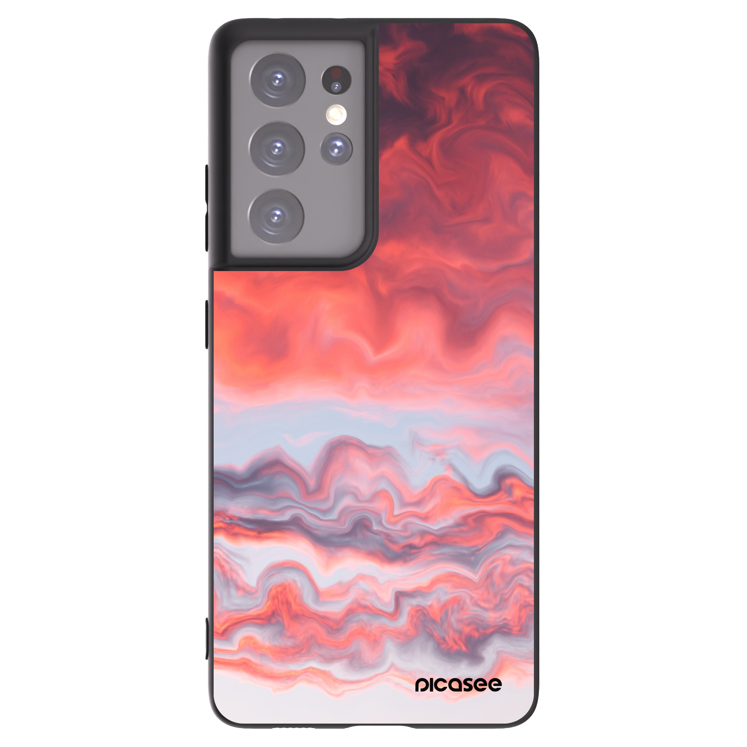 Picasee silikonowe czarne etui na Samsung Galaxy S21 Ultra 5G G998B - Sunset