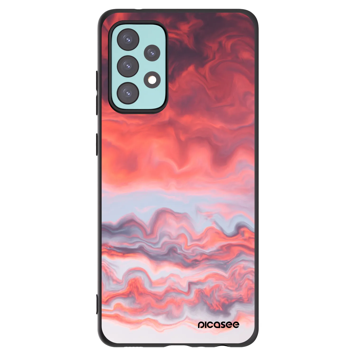 Picasee silikonowe czarne etui na Samsung Galaxy A72 A725F - Sunset