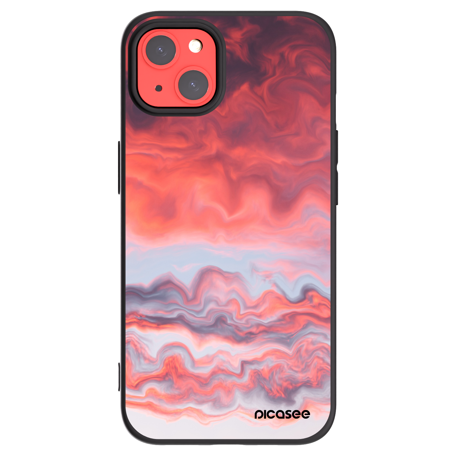Picasee silikonowe czarne etui na Apple iPhone 13 - Sunset