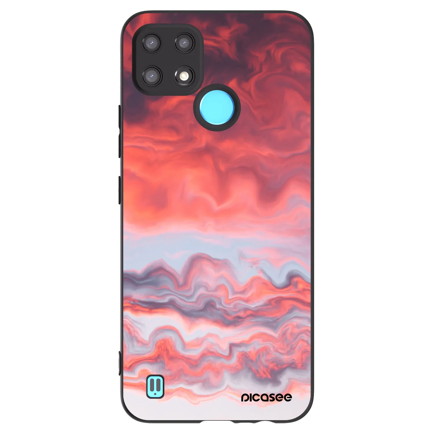 Picasee silikonowe czarne etui na Realme C21 - Sunset
