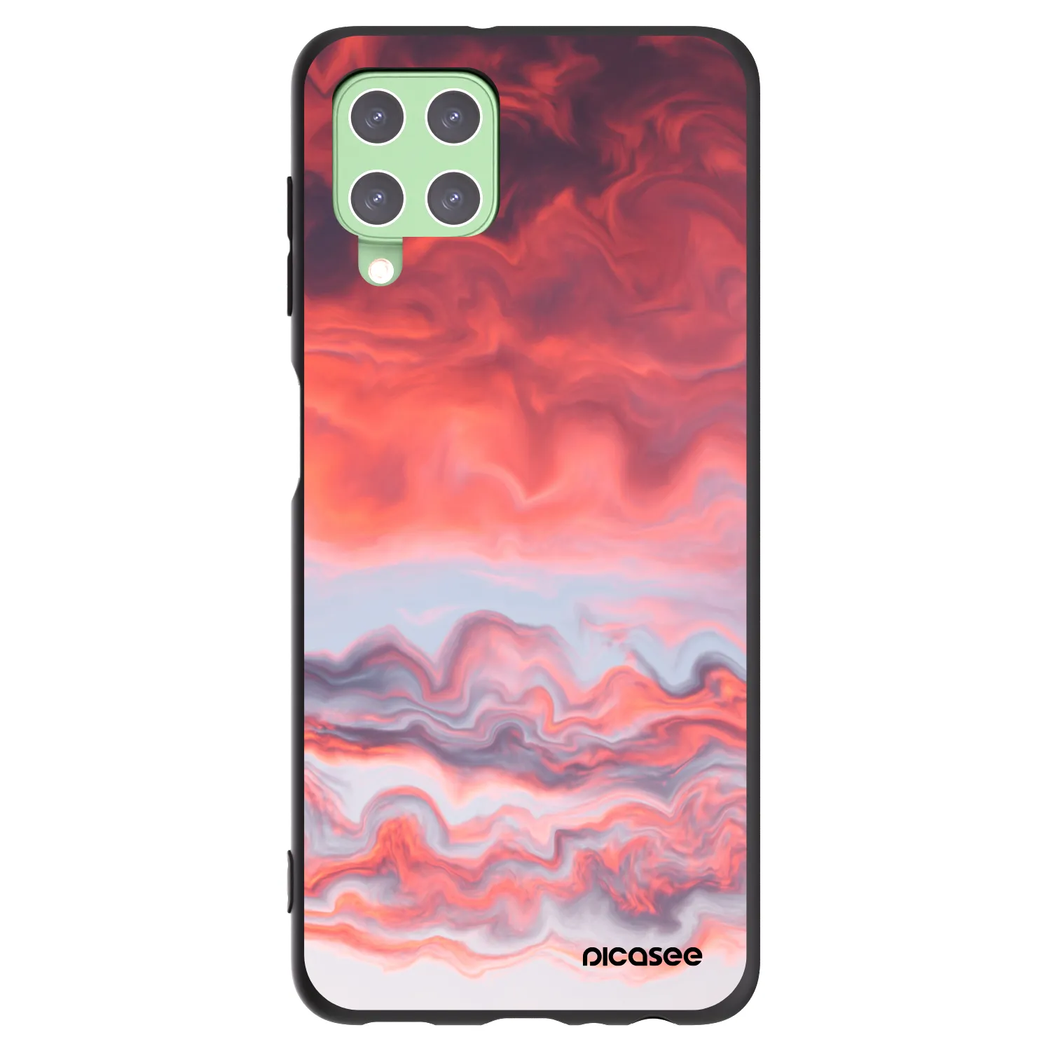 Picasee silikonowe czarne etui na Samsung Galaxy A22 A225F 4G - Sunset