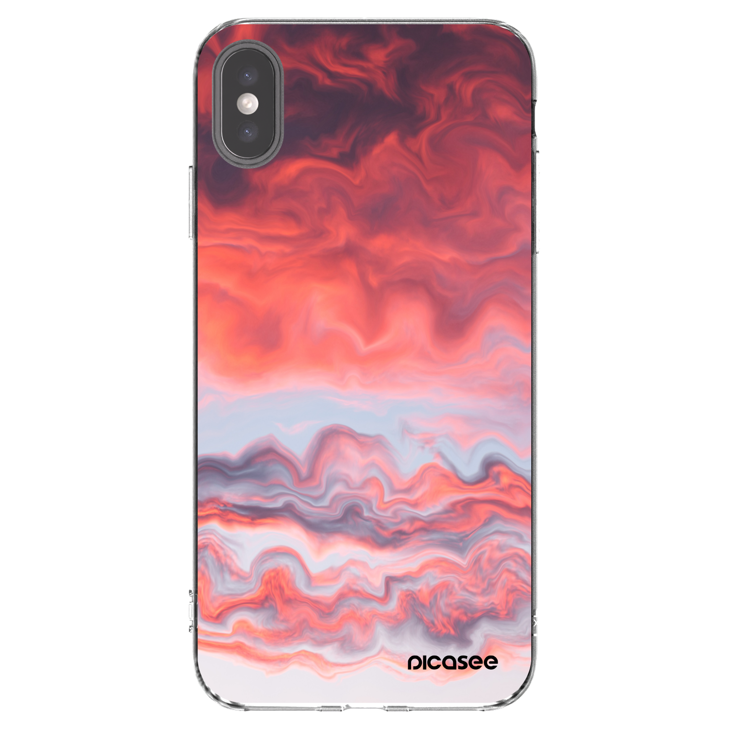 Picasee silikonowe przeźroczyste etui na Apple iPhone XS Max - Sunset