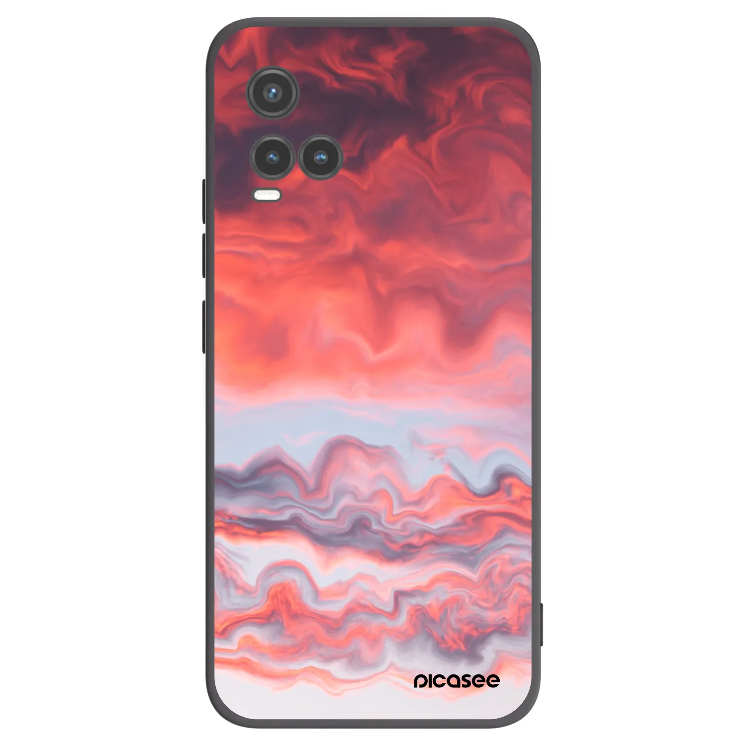 Picasee silikonowe czarne etui na Vivo Y33s - Sunset