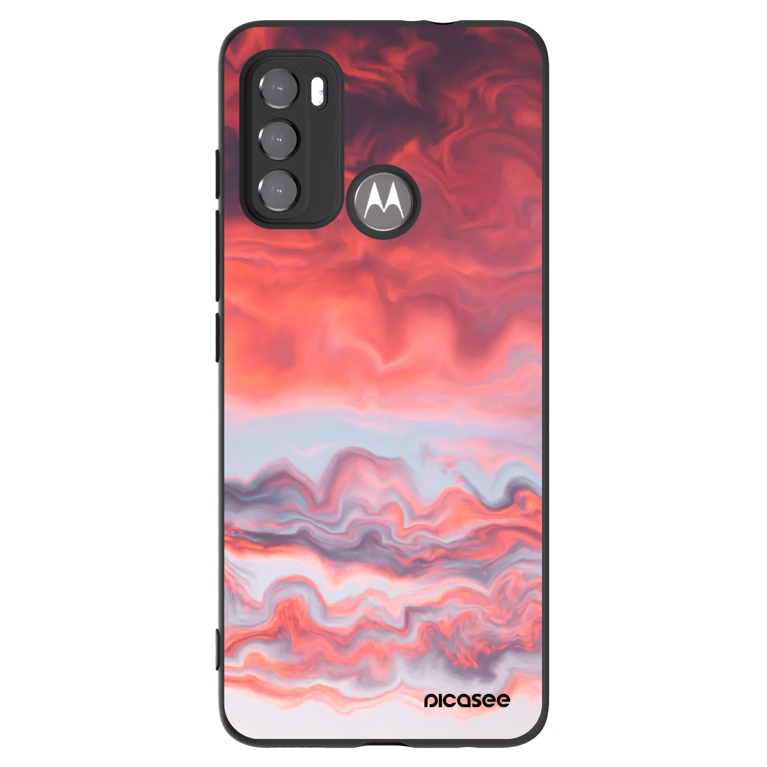 Picasee silikonowe czarne etui na Motorola Moto G60 - Sunset