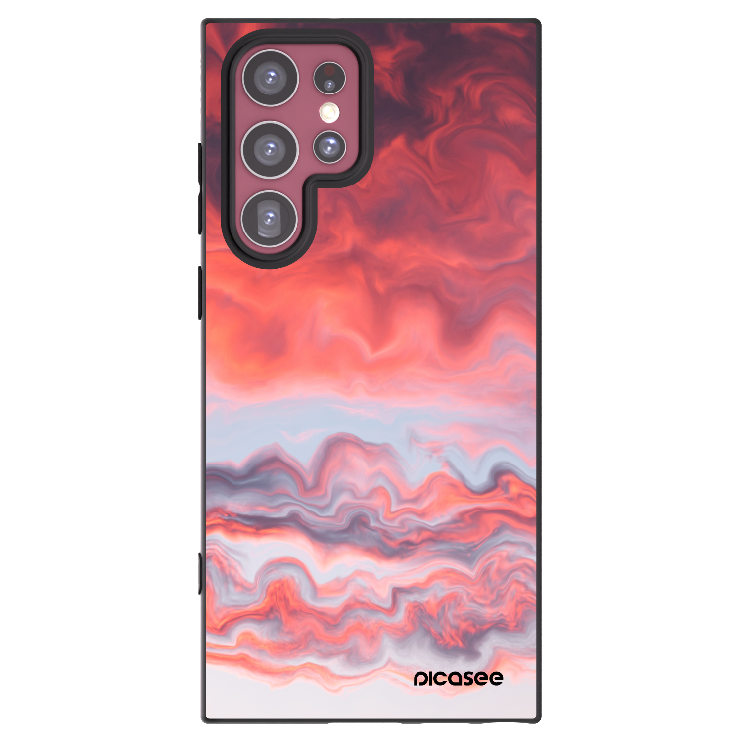 Picasee silikonowe czarne etui na Samsung Galaxy S22 Ultra 5G - Sunset
