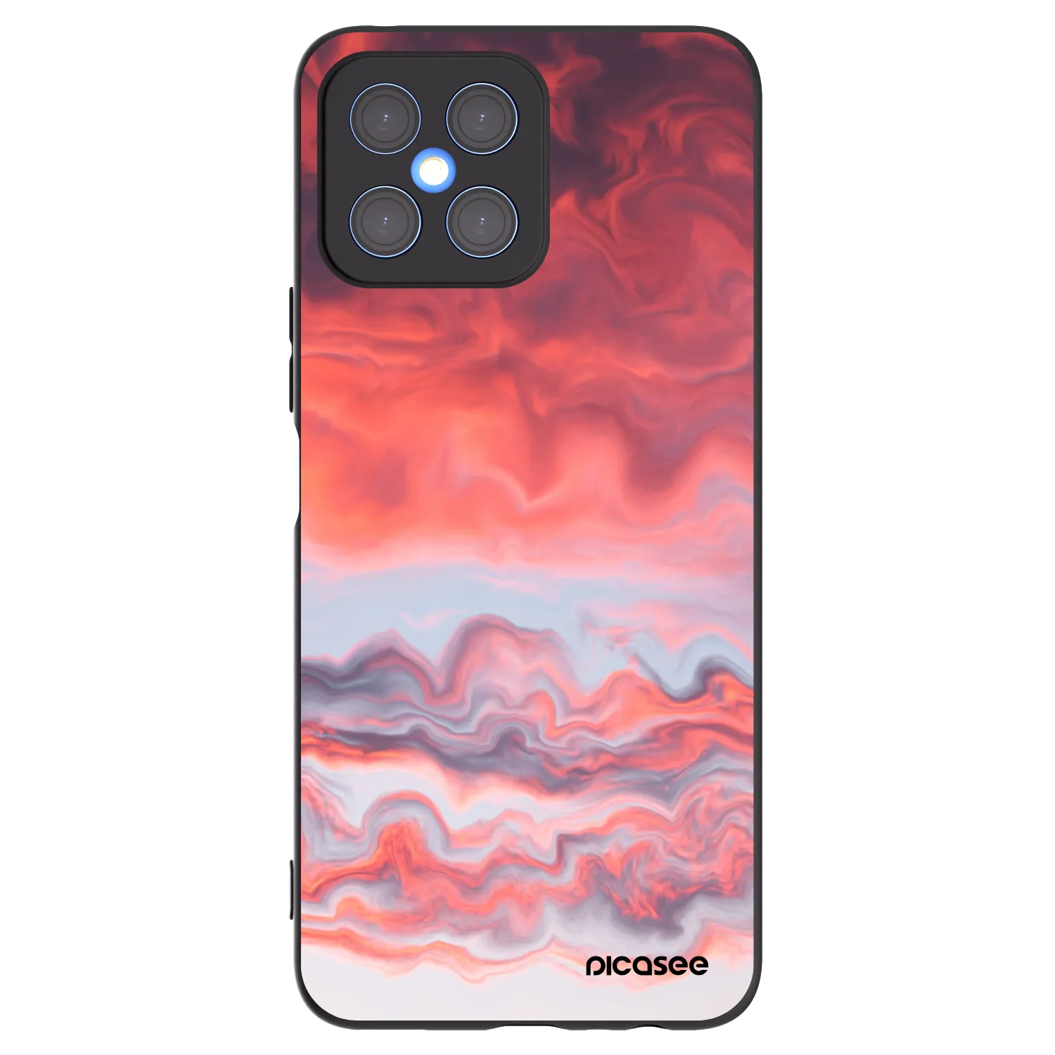 Picasee silikonowe czarne etui na Honor X8 4G - Sunset