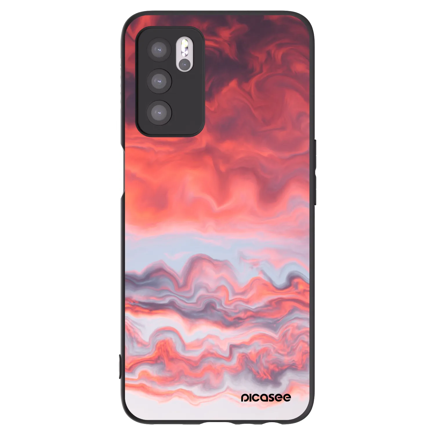 Picasee silikonowe czarne etui na OPPO A16s - Sunset