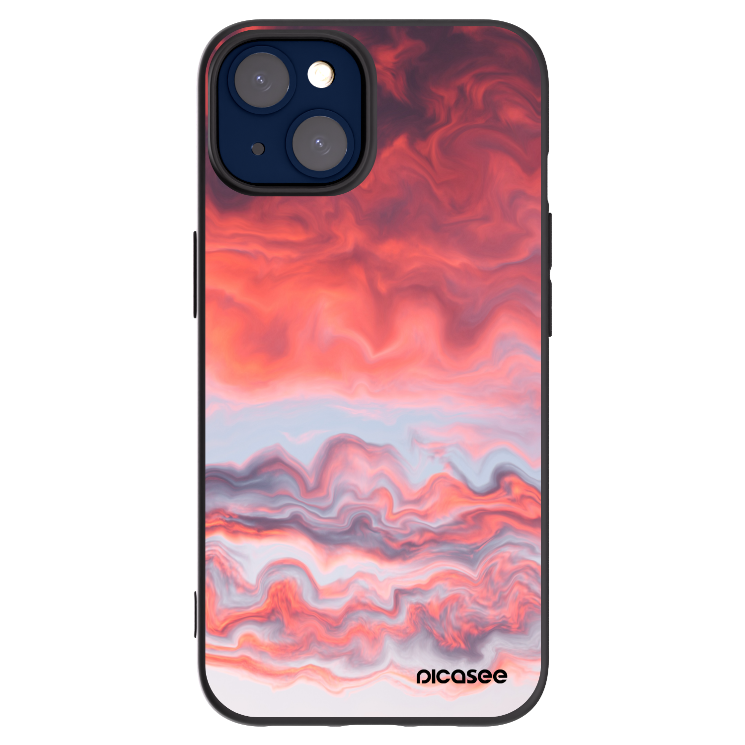 Picasee silikonowe czarne etui na Apple iPhone 14 - Sunset