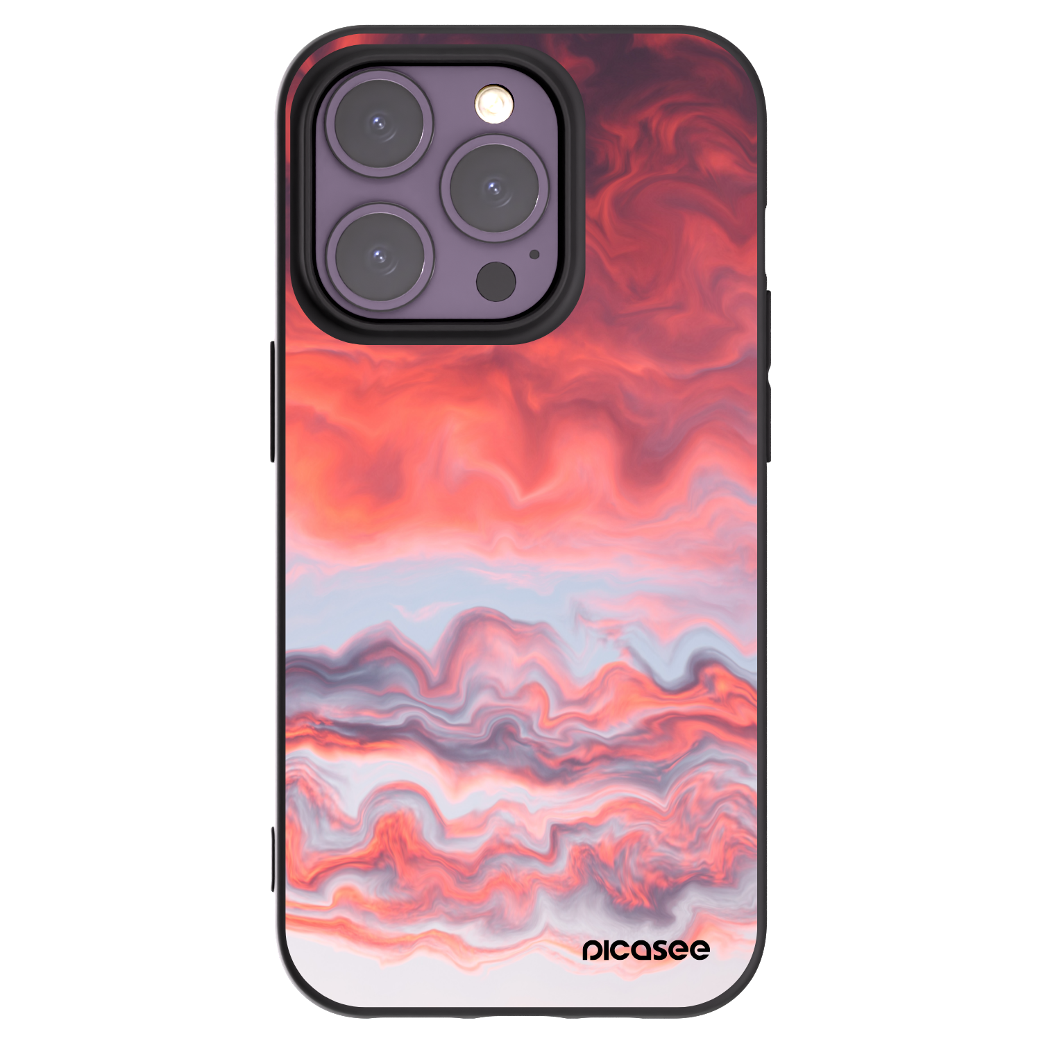 Picasee silikonowe czarne etui na Apple iPhone 14 Pro - Sunset