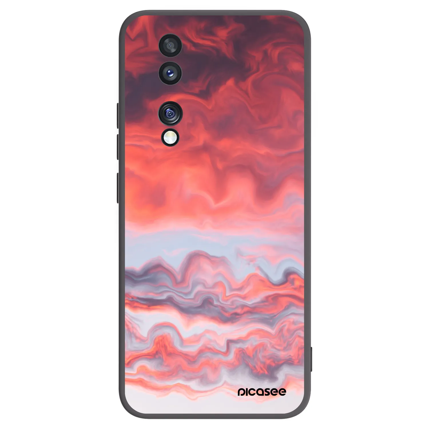 Picasee silikonowe czarne etui na Honor 70 - Sunset