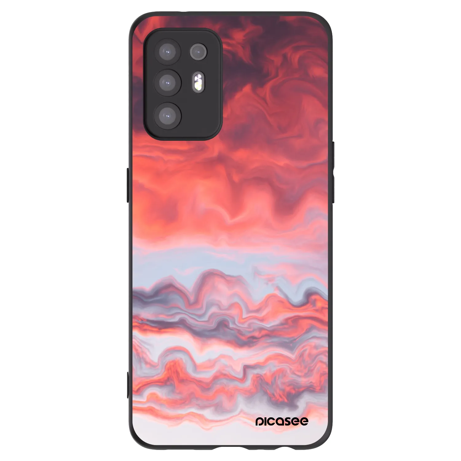 Picasee silikonowe czarne etui na OPPO A94 5G - Sunset