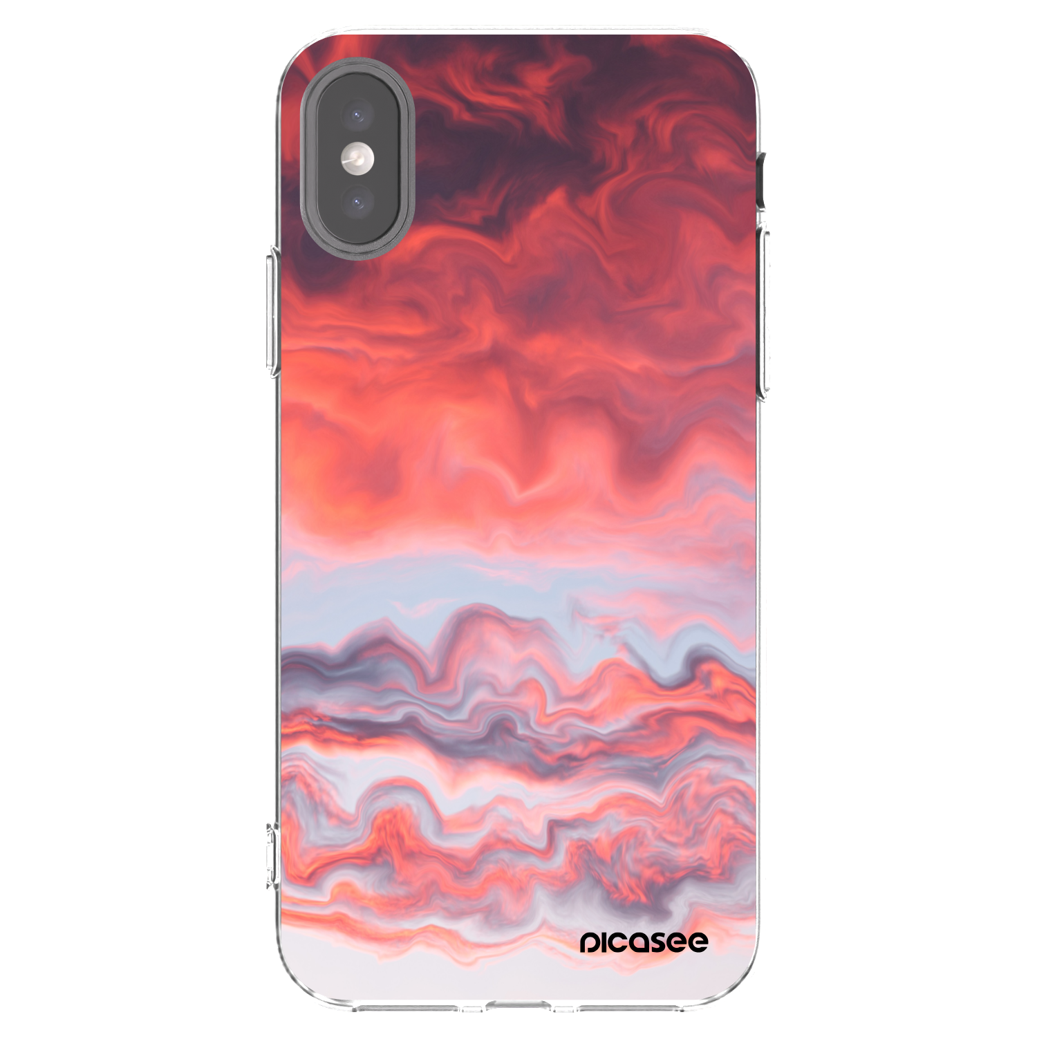 Picasee silikonowe przeźroczyste etui na Apple iPhone X/XS - Sunset