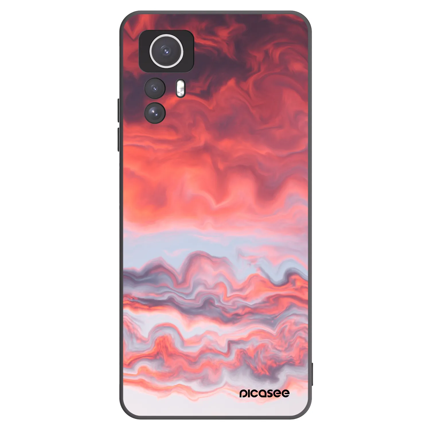 Picasee silikonowe czarne etui na Xiaomi Redmi Note 12S - Sunset