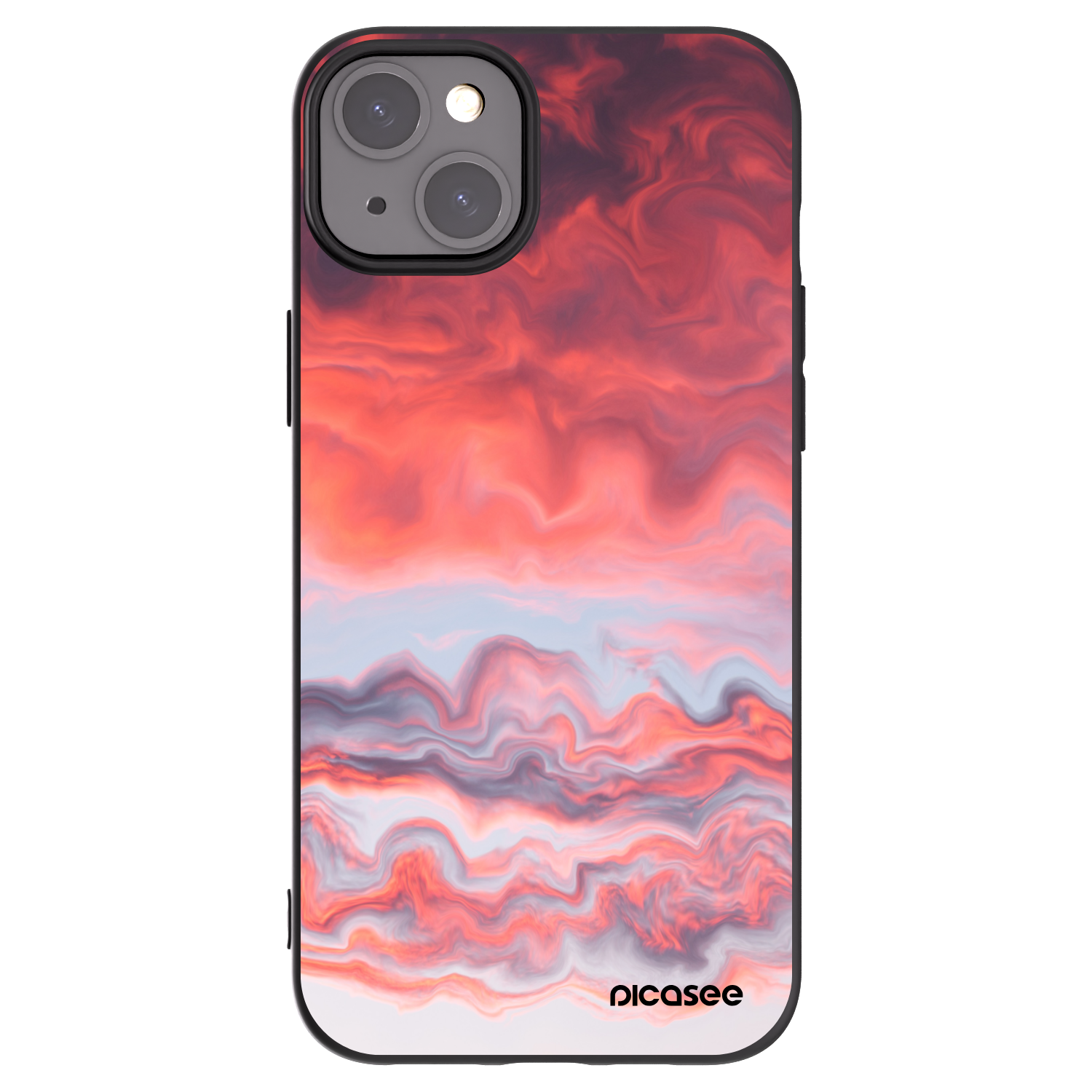Picasee silikonowe czarne etui na Apple iPhone 15 Plus - Sunset