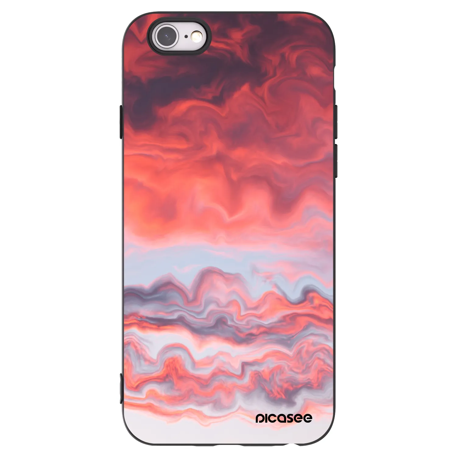 Picasee silikonowe czarne etui na Apple iPhone 6/6S - Sunset