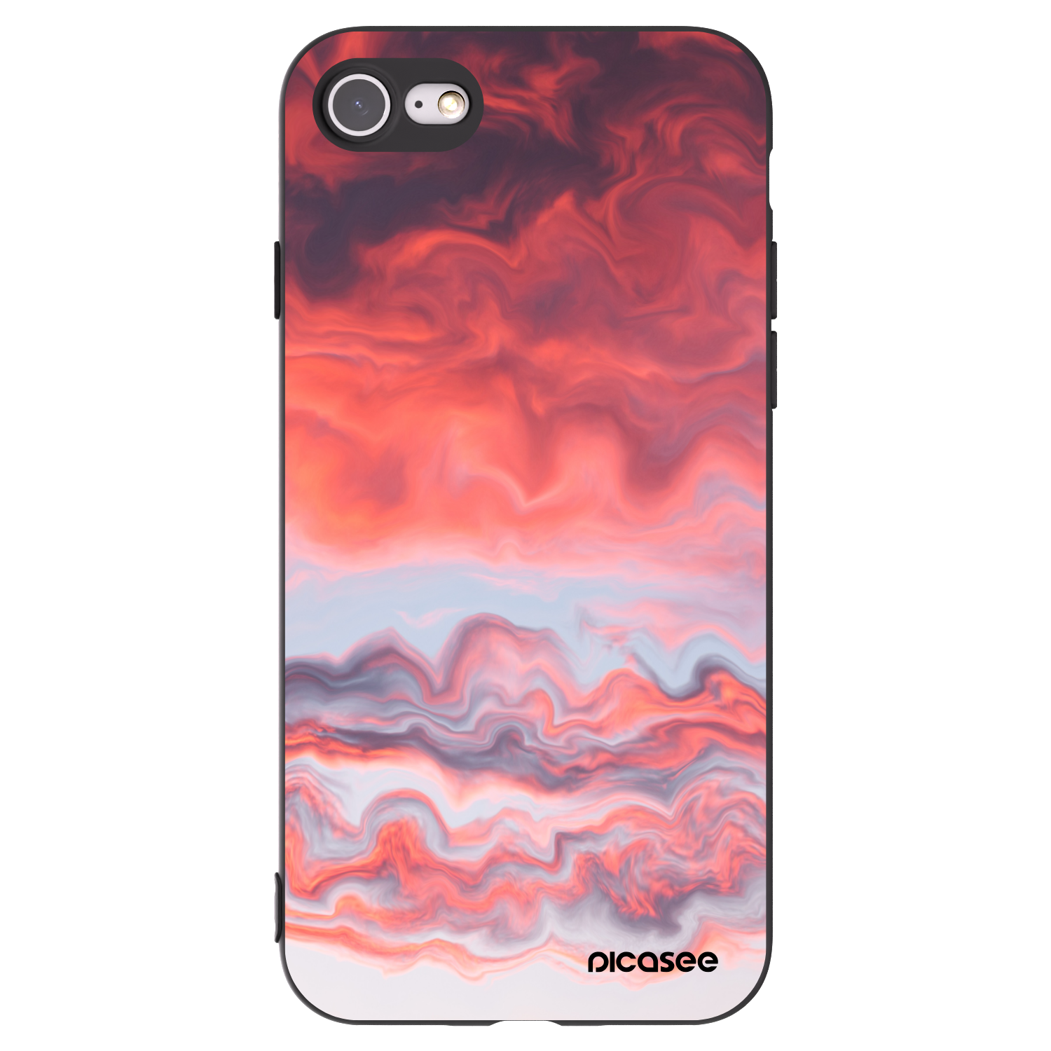 Picasee silikonowe czarne etui na Apple iPhone 7 - Sunset