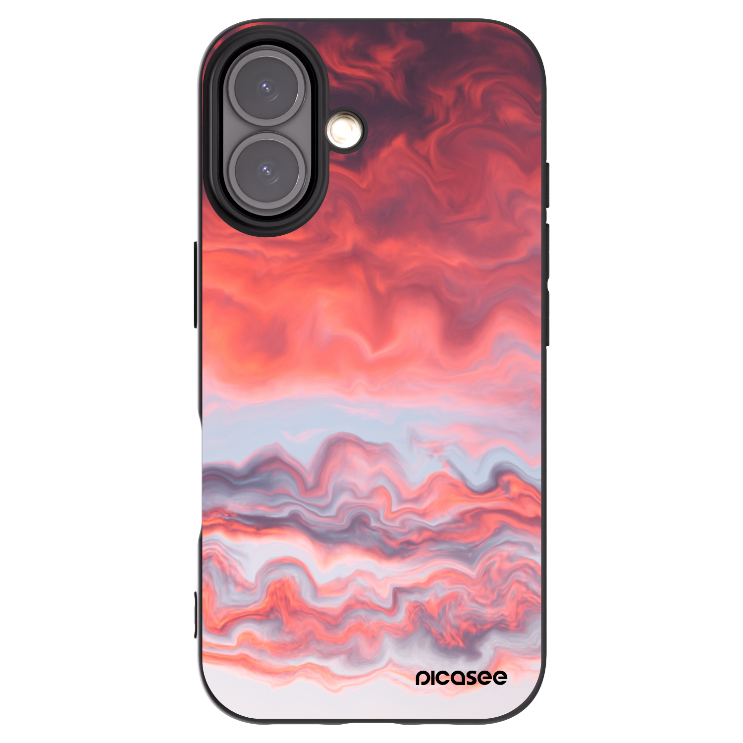 Picasee silikonowe czarne etui na Apple iPhone 16 - Sunset