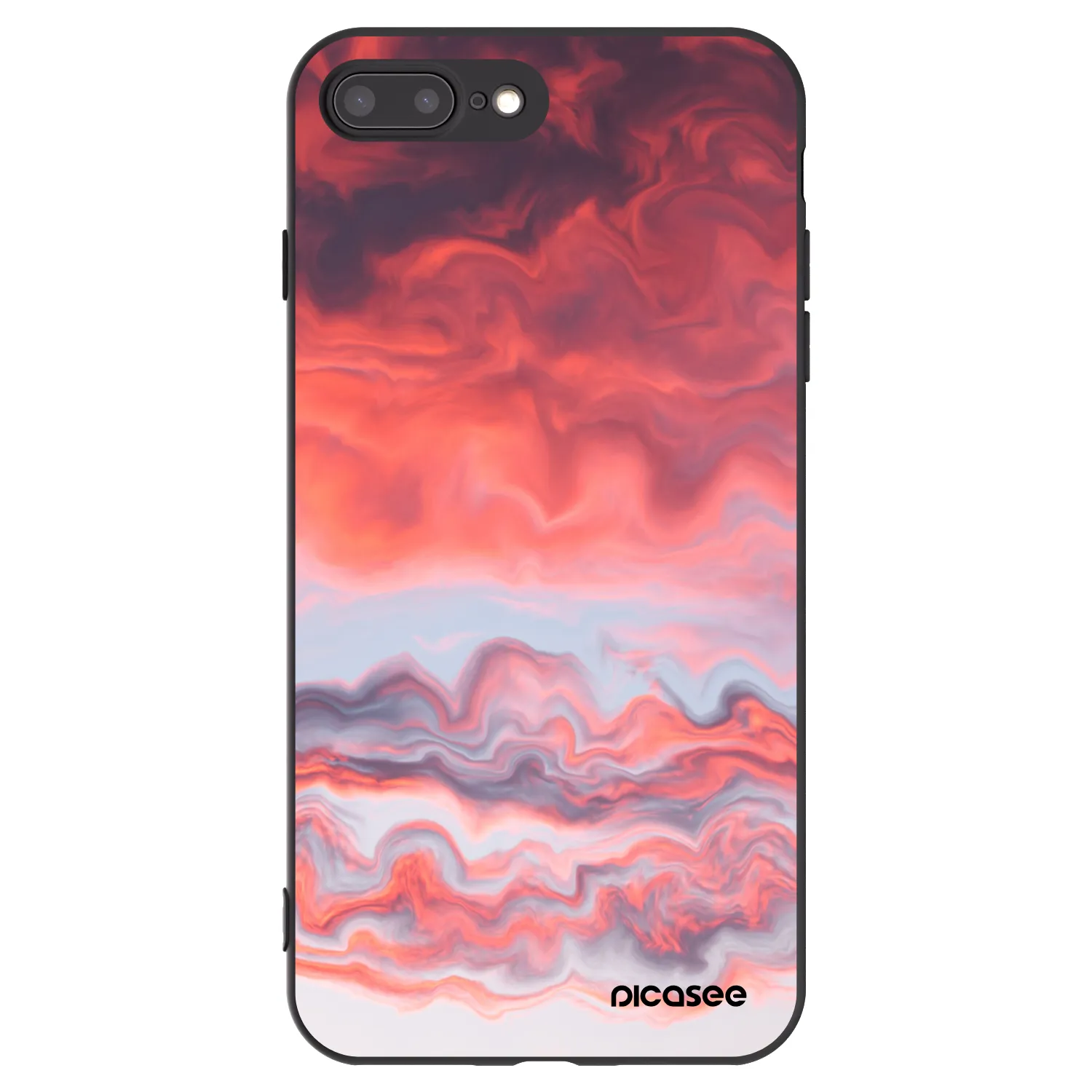 Picasee silikonowe czarne etui na Apple iPhone 8 Plus - Sunset