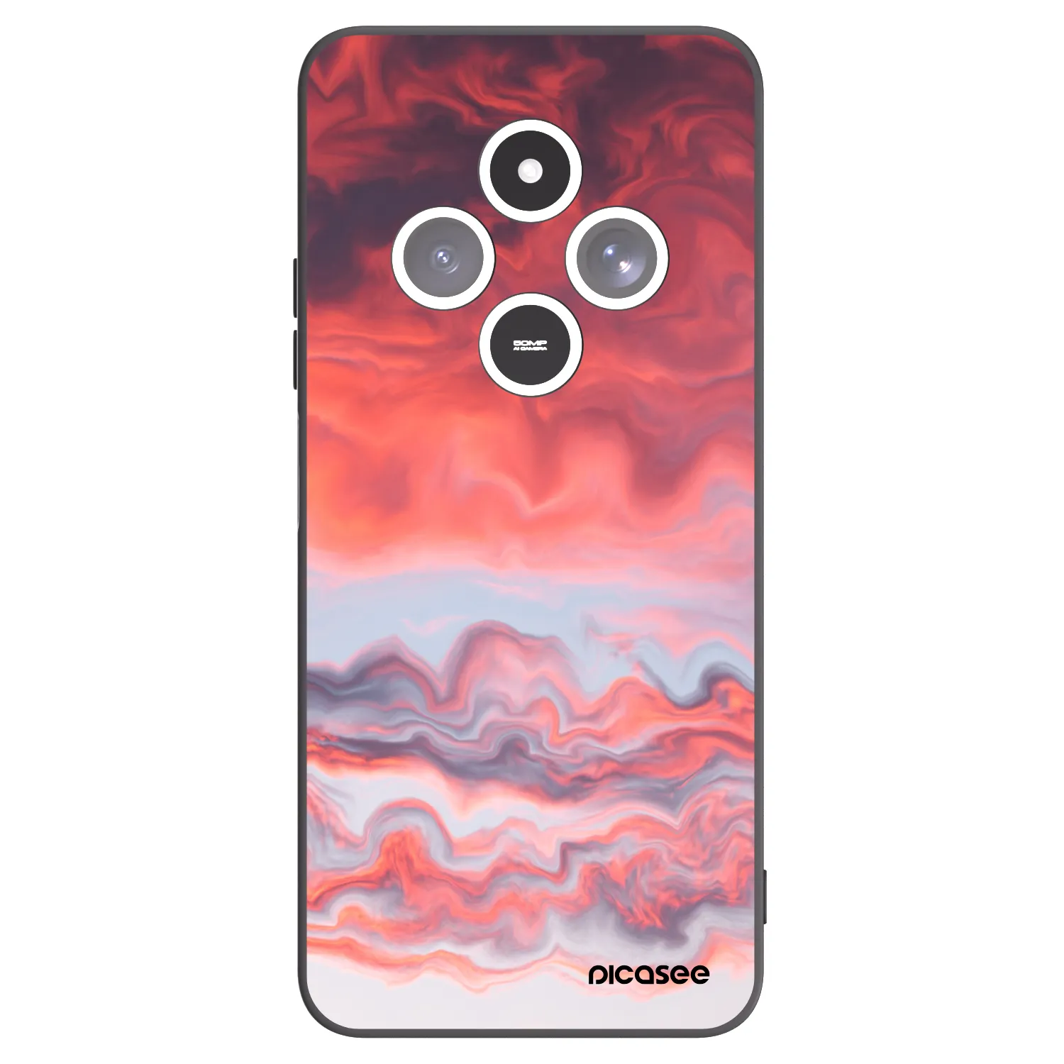 Picasee silikonowe czarne etui na Xiaomi Redmi 14C - Sunset