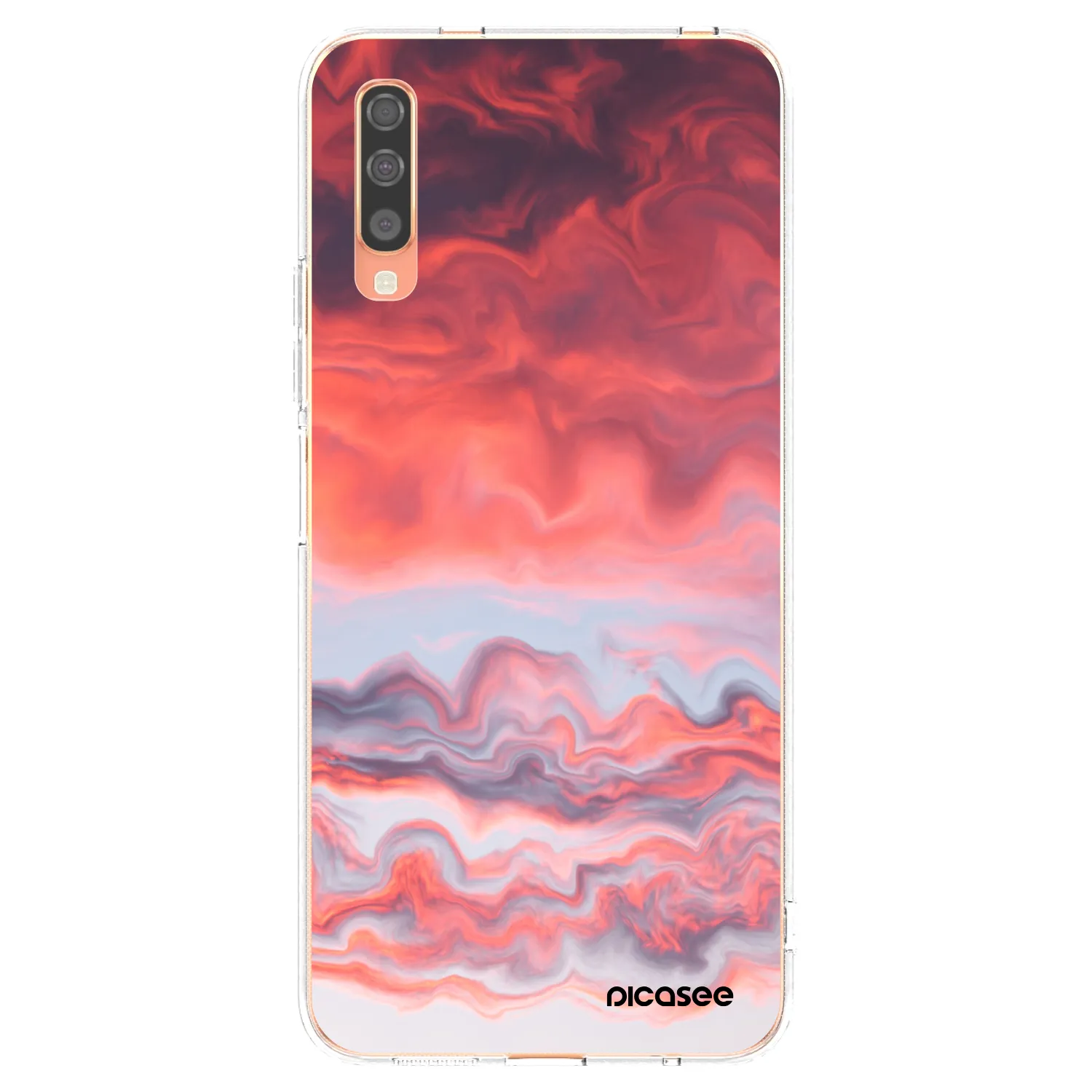 Picasee silikonowe przeźroczyste etui na Samsung Galaxy A70 A705F - Sunset
