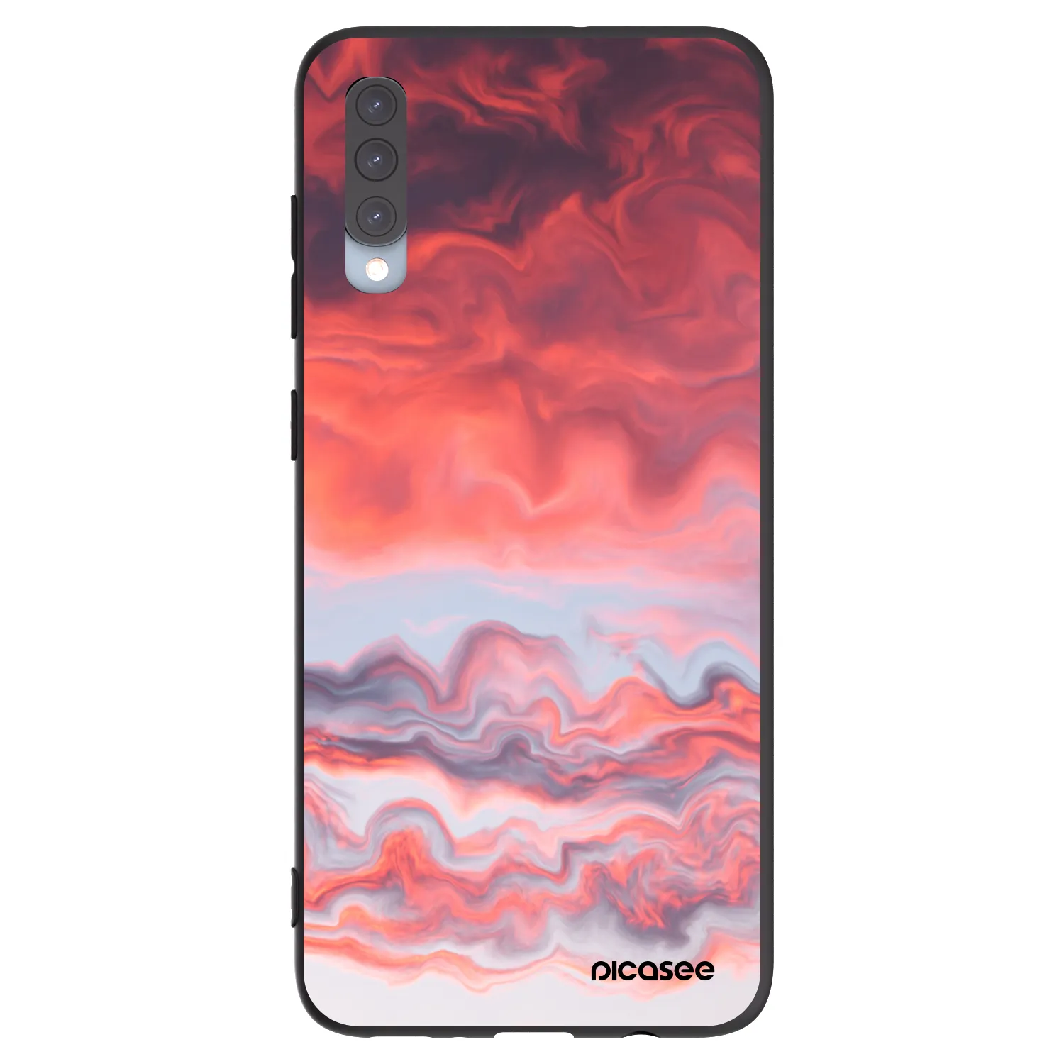 Picasee silikonowe czarne etui na Samsung Galaxy A70 A705F - Sunset
