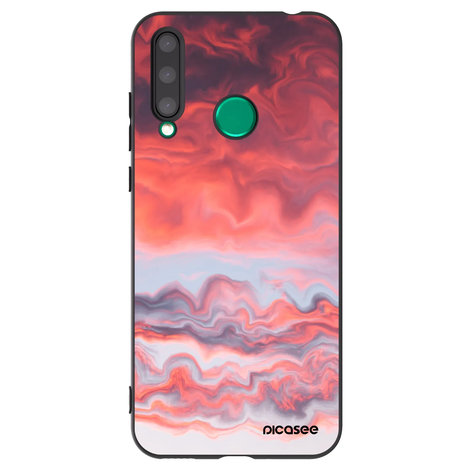 Picasee silikonowe czarne etui na Honor 20 Lite - Sunset