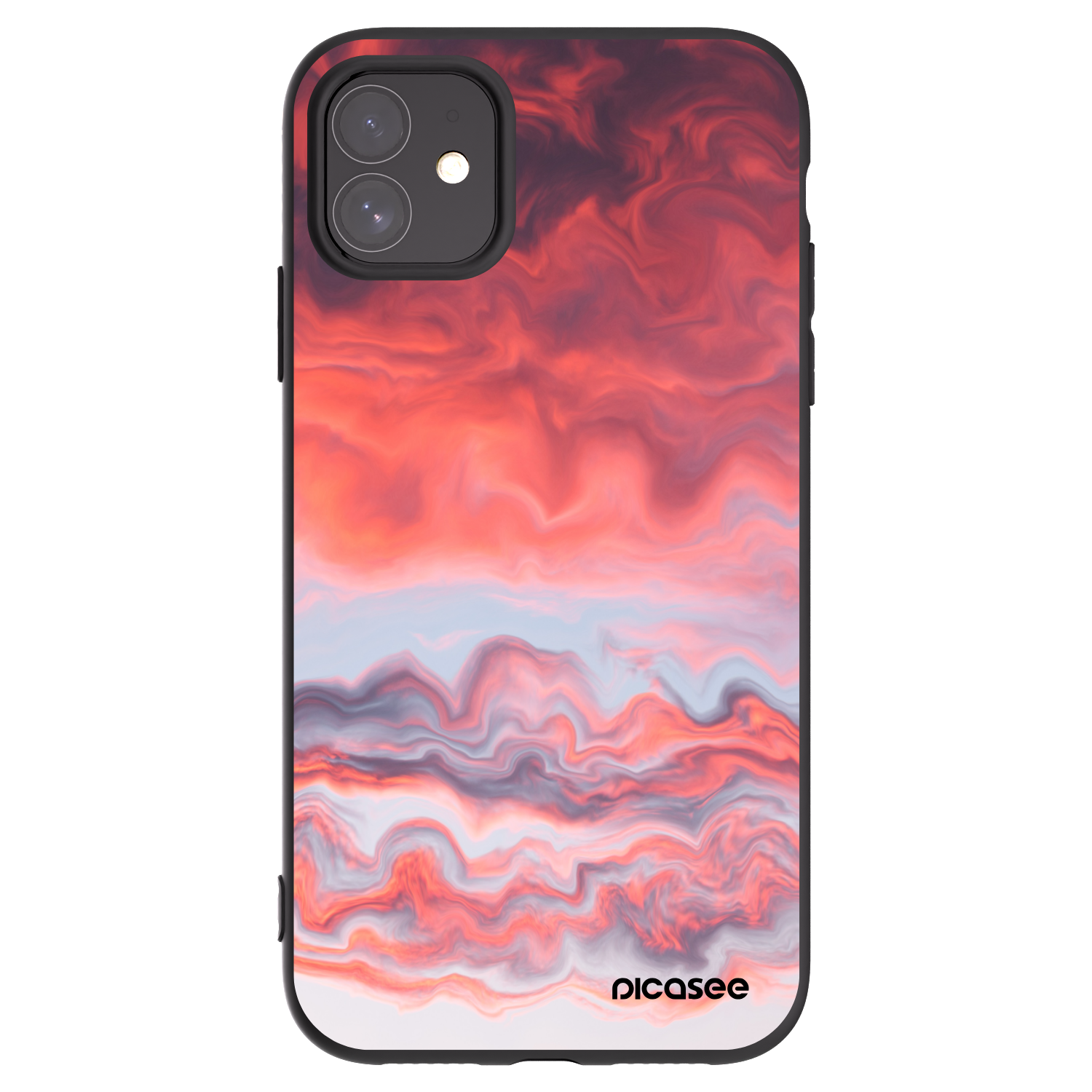 Picasee silikonowe czarne etui na Apple iPhone 11 - Sunset