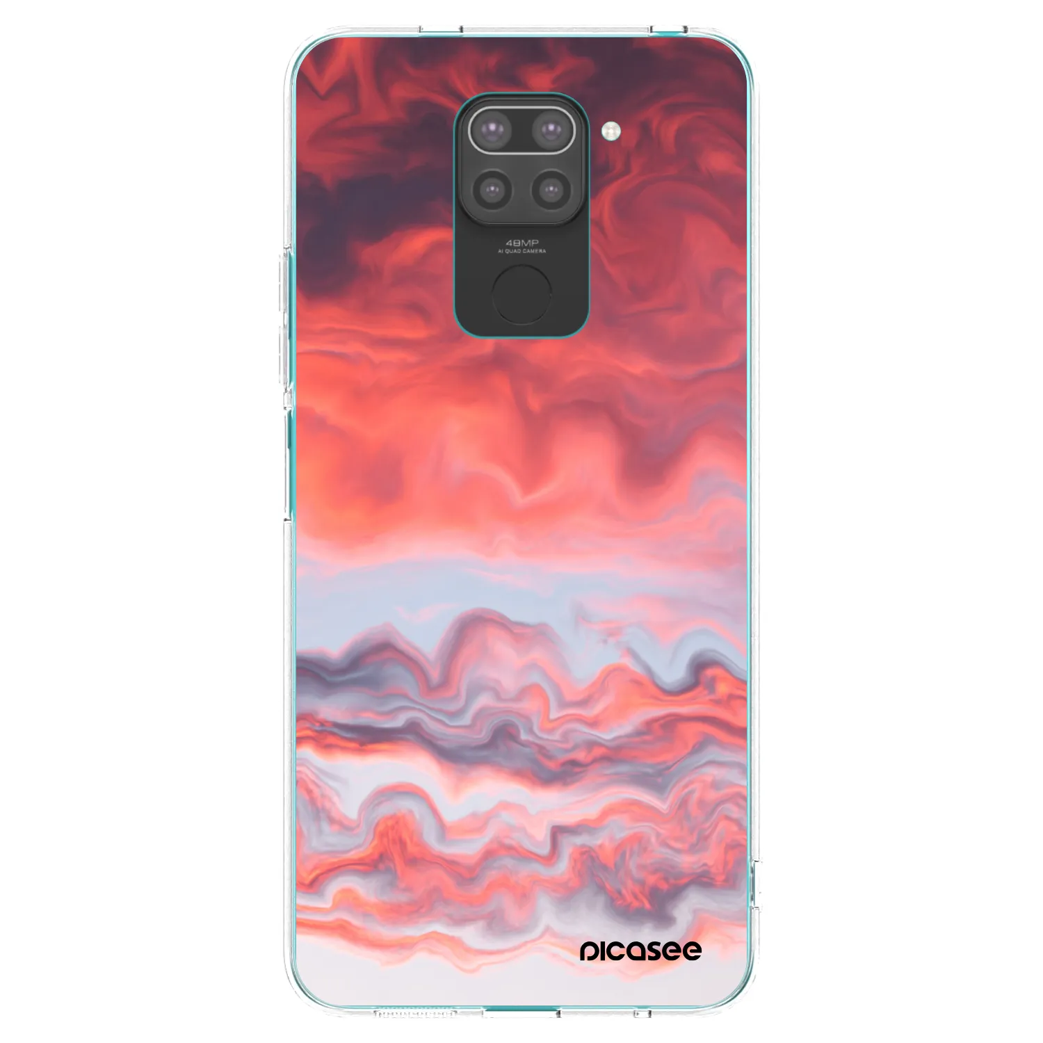 Picasee silikonowe czarne etui na Xiaomi Redmi Note 9 - Sunset