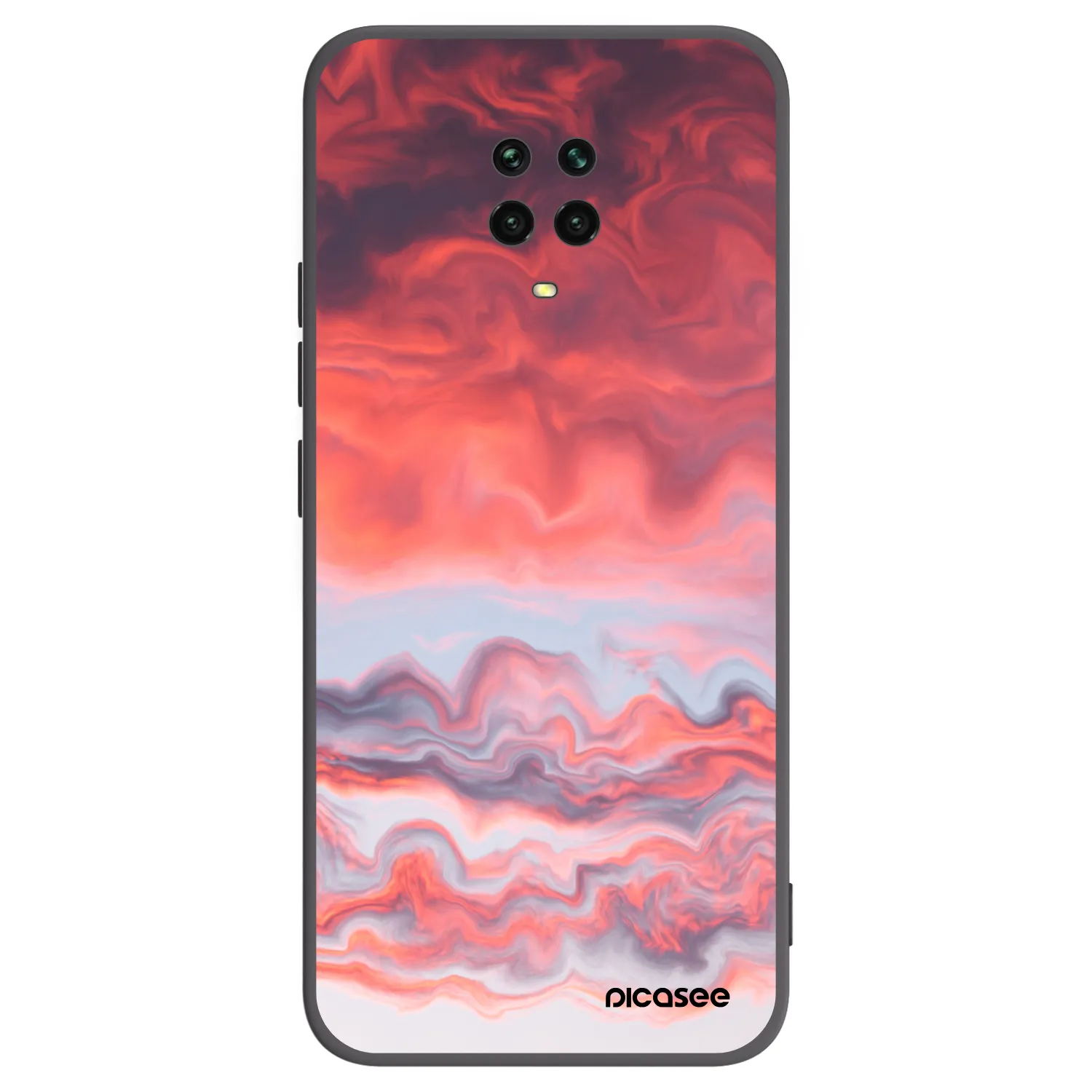 Picasee silikonowe czarne etui na Xiaomi Redmi Note 9S - Sunset